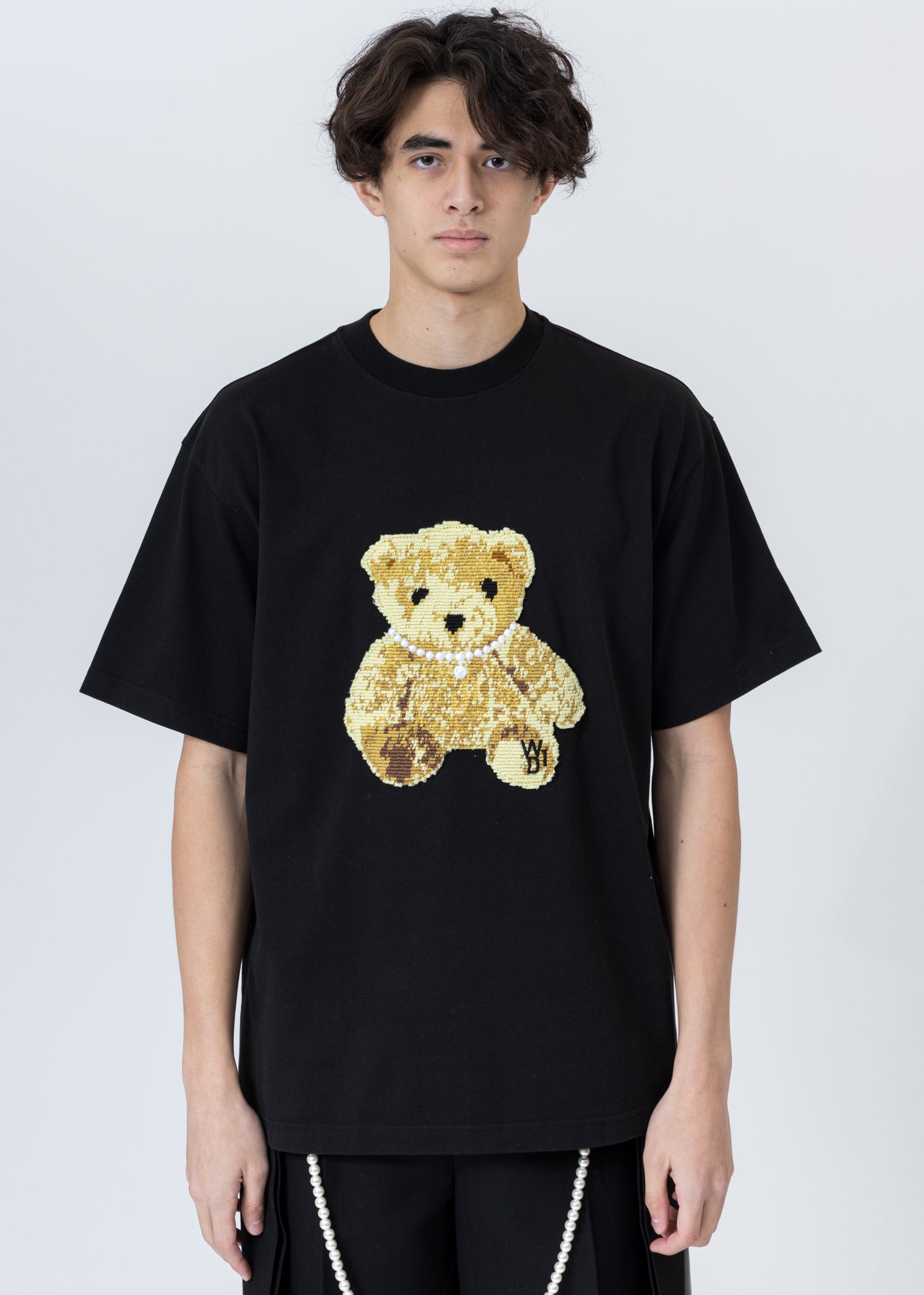 Black Embroidered Teddy T-Shirt – 017 Shop