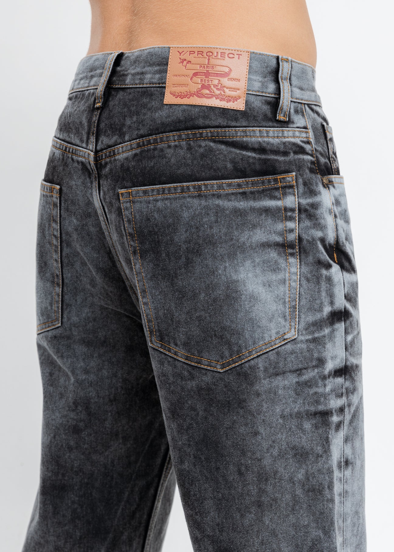 Black Acid Wash Cowboy Cuff Jeans – 017 Shop