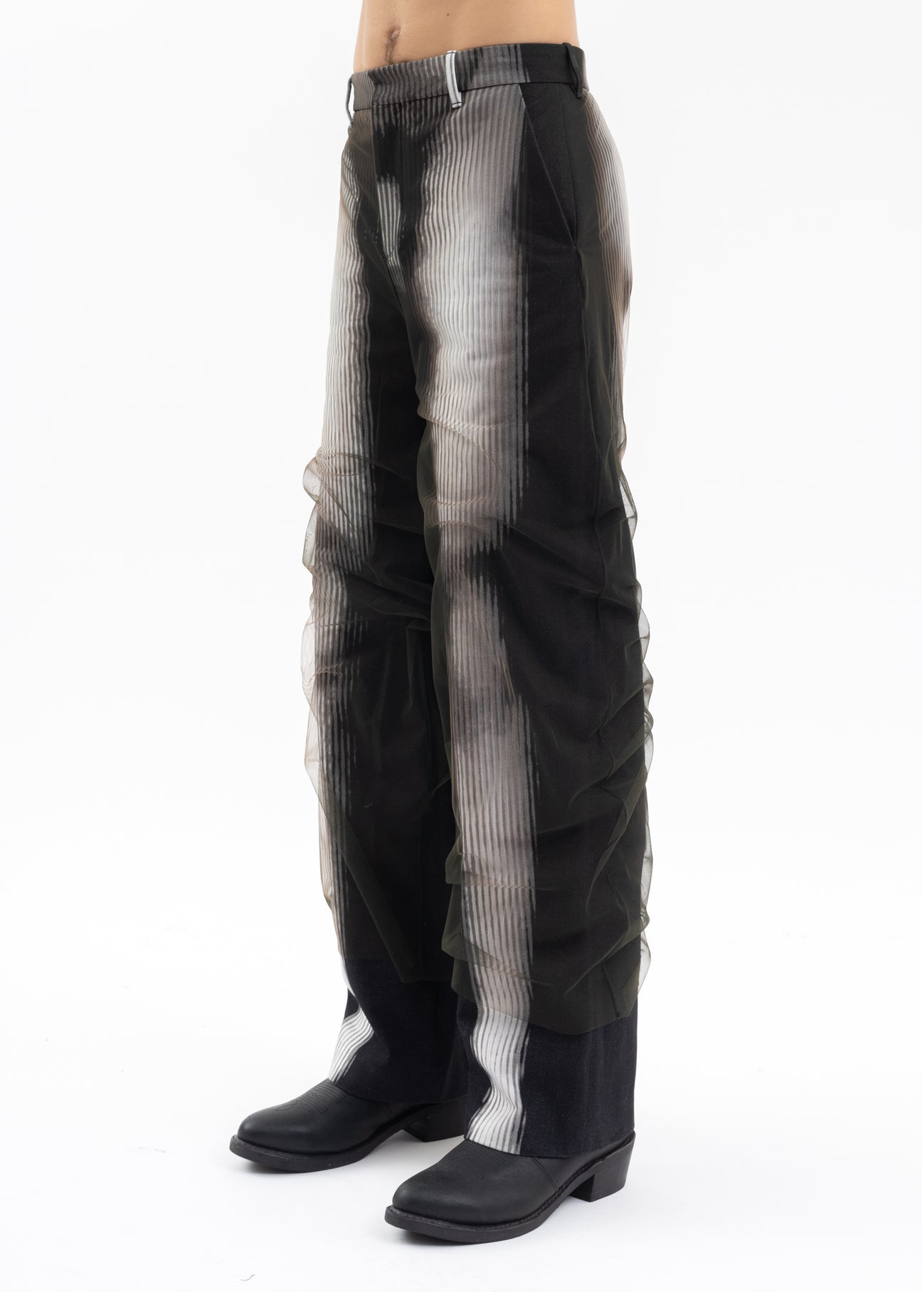 パンツ yproject jeanpaulgatier bodymorph pants BLACK / WHITE Jean Paul Gaultier Edition BODY MORPH MESH