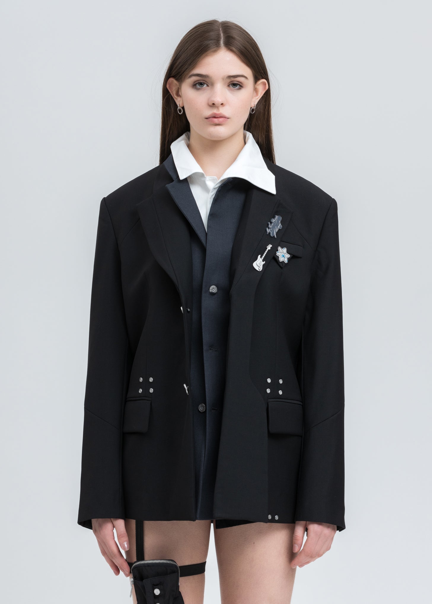 Black Layered Variant Tailored Jacket – 017 Shop