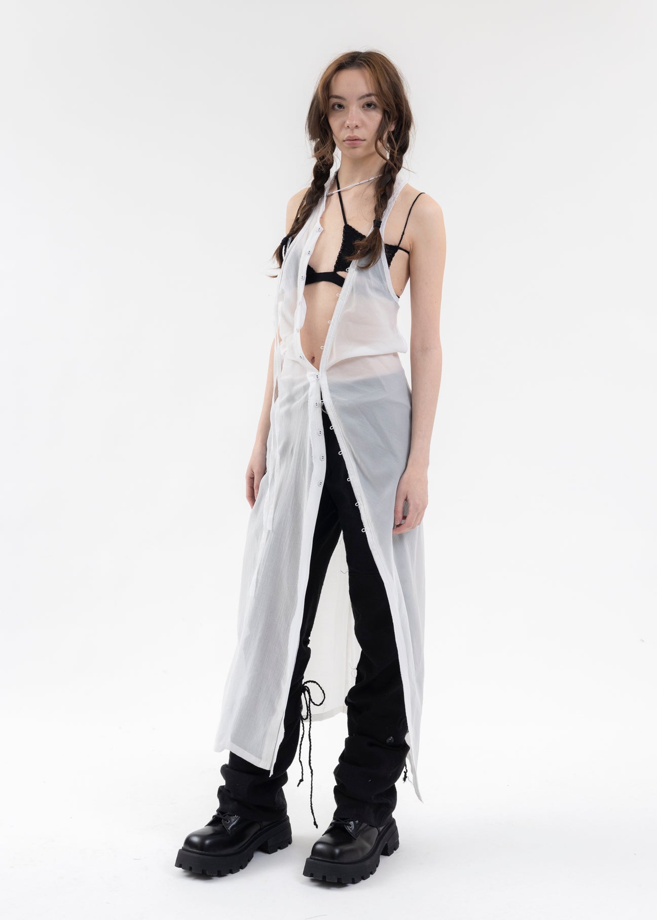 WHITE STRAP LONG DRESS – 017 Shop