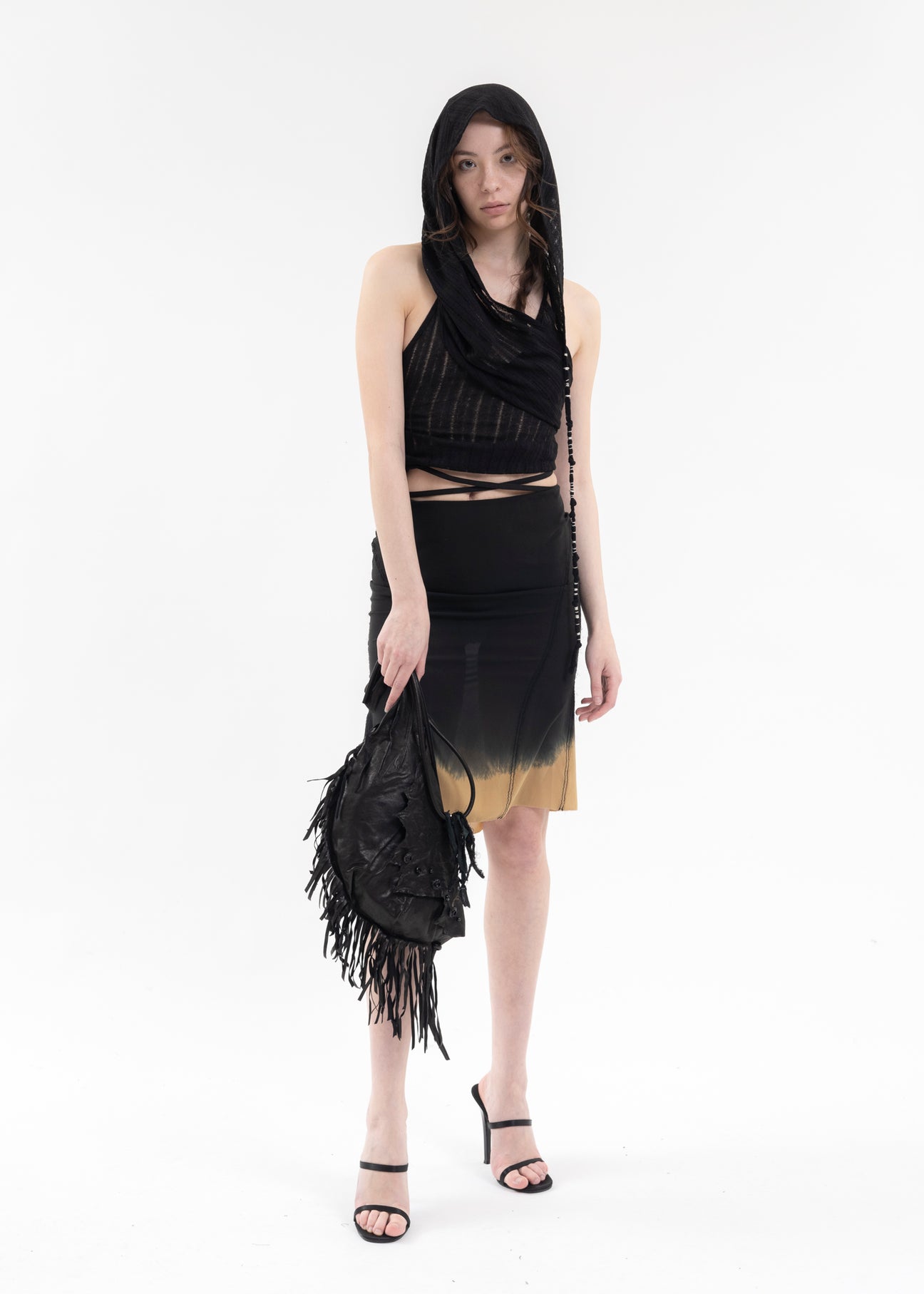 BLACK HOODED HALTER TOP – 017 Shop