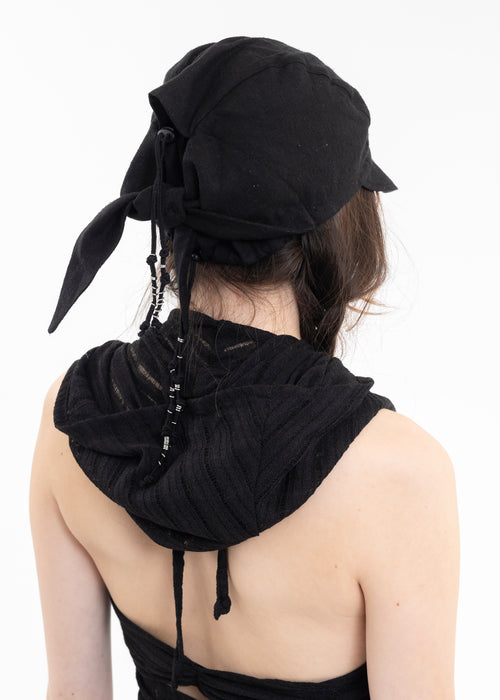 BLACK HOODED HALTER TOP – 017 Shop