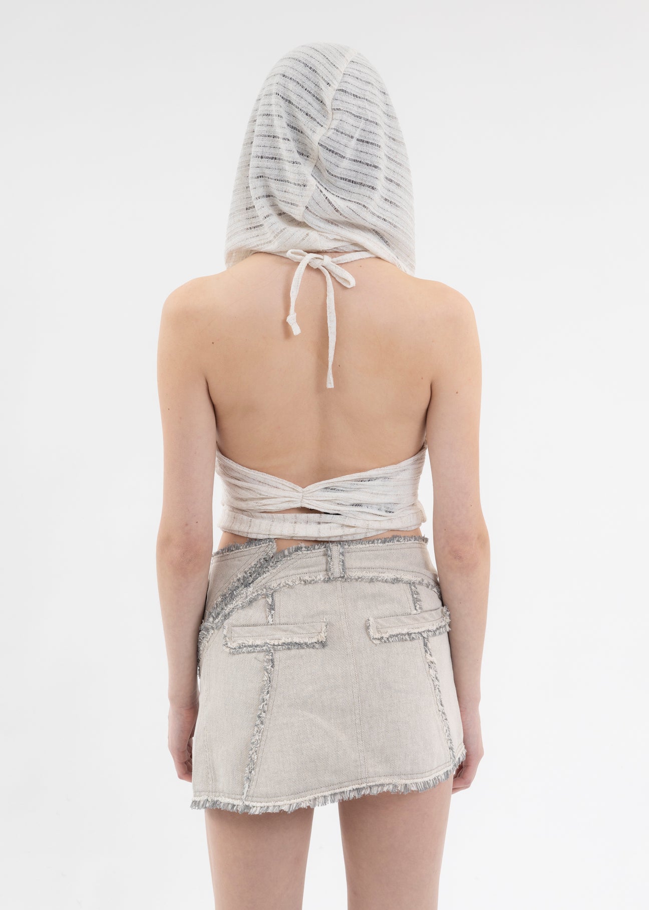 IVORY HOODED HALTER TOP – 017 Shop
