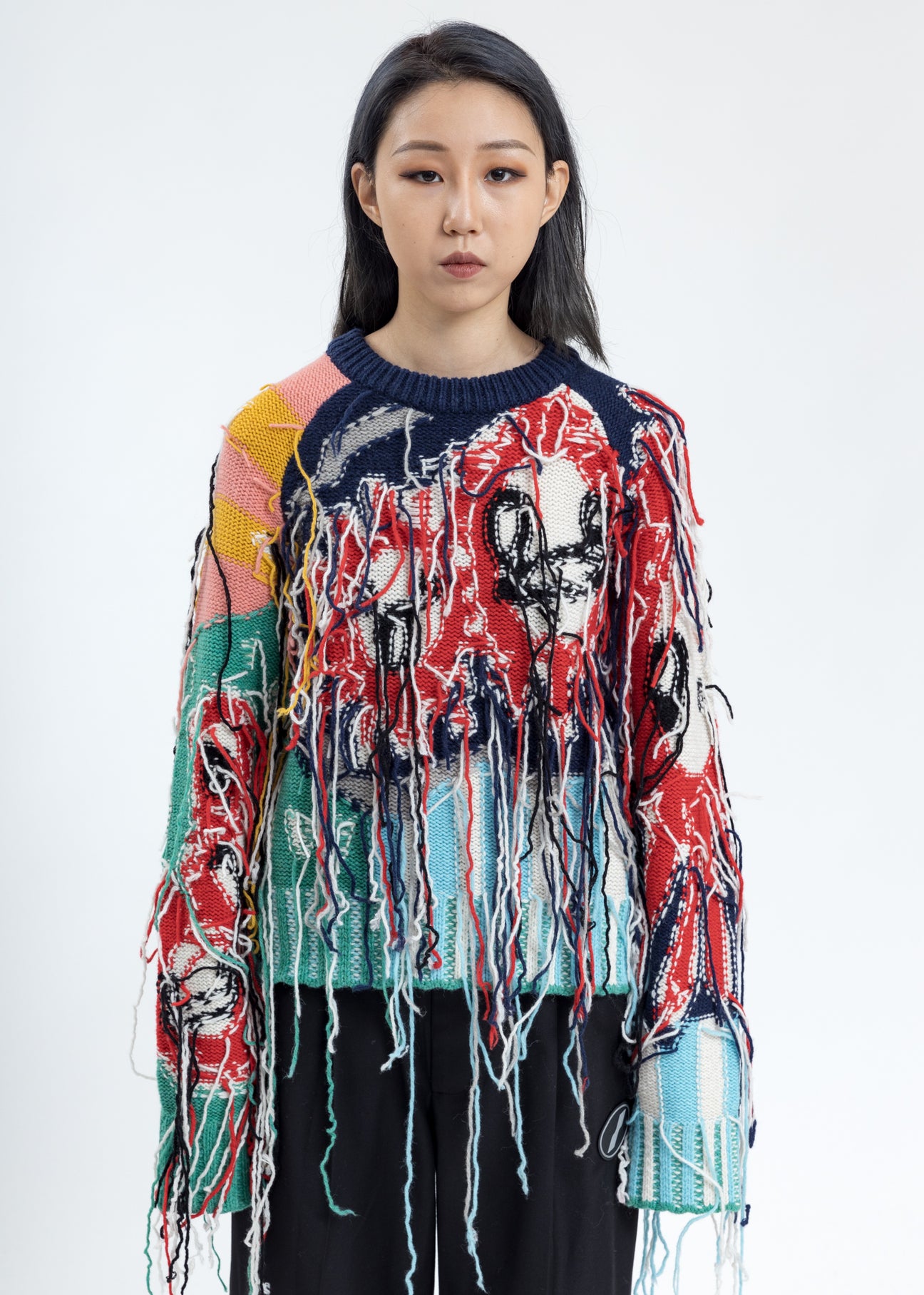 Multicolor fringe sweater discount