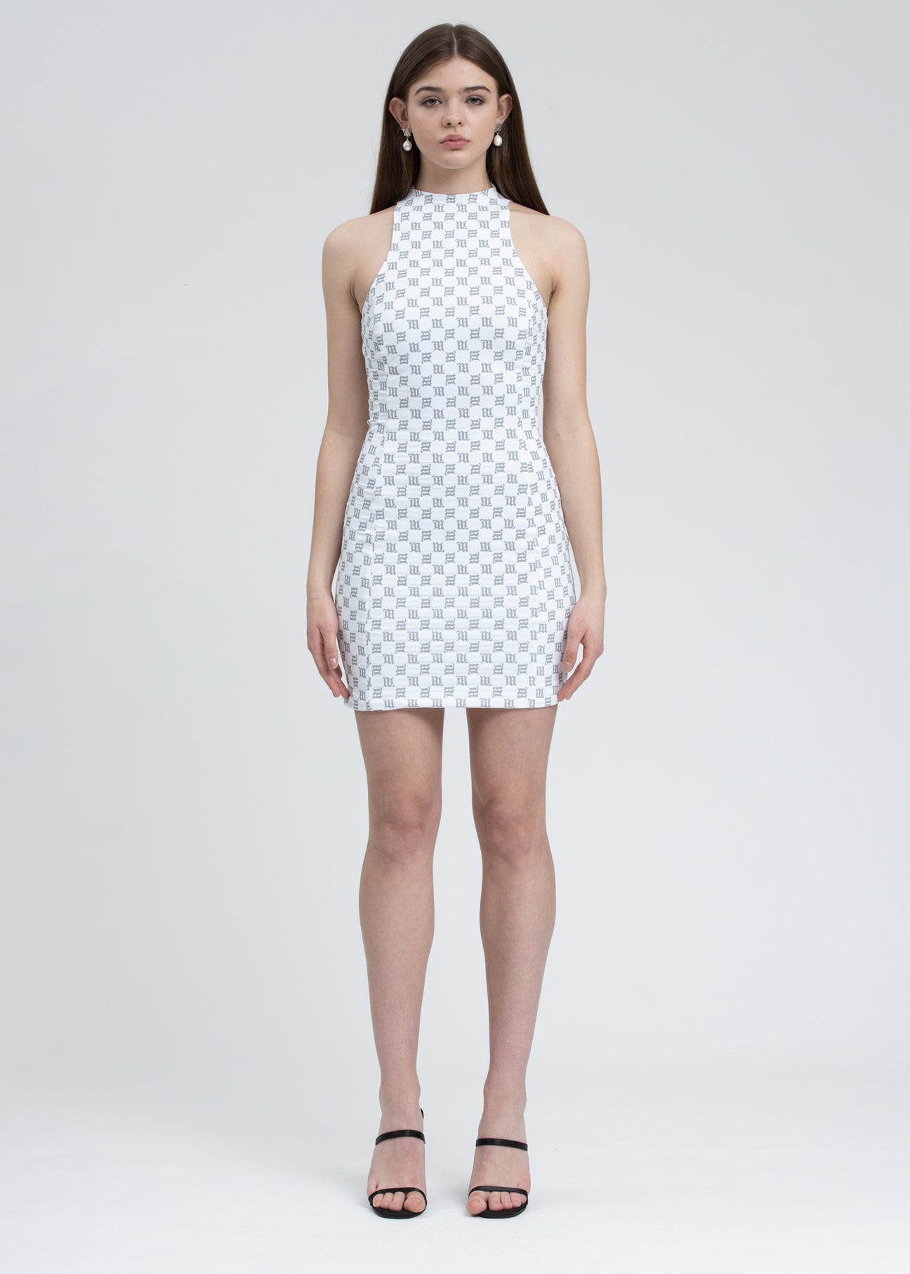 reflective mini dress White Reflective Monogram Lara Mini Dress – 017 Shop