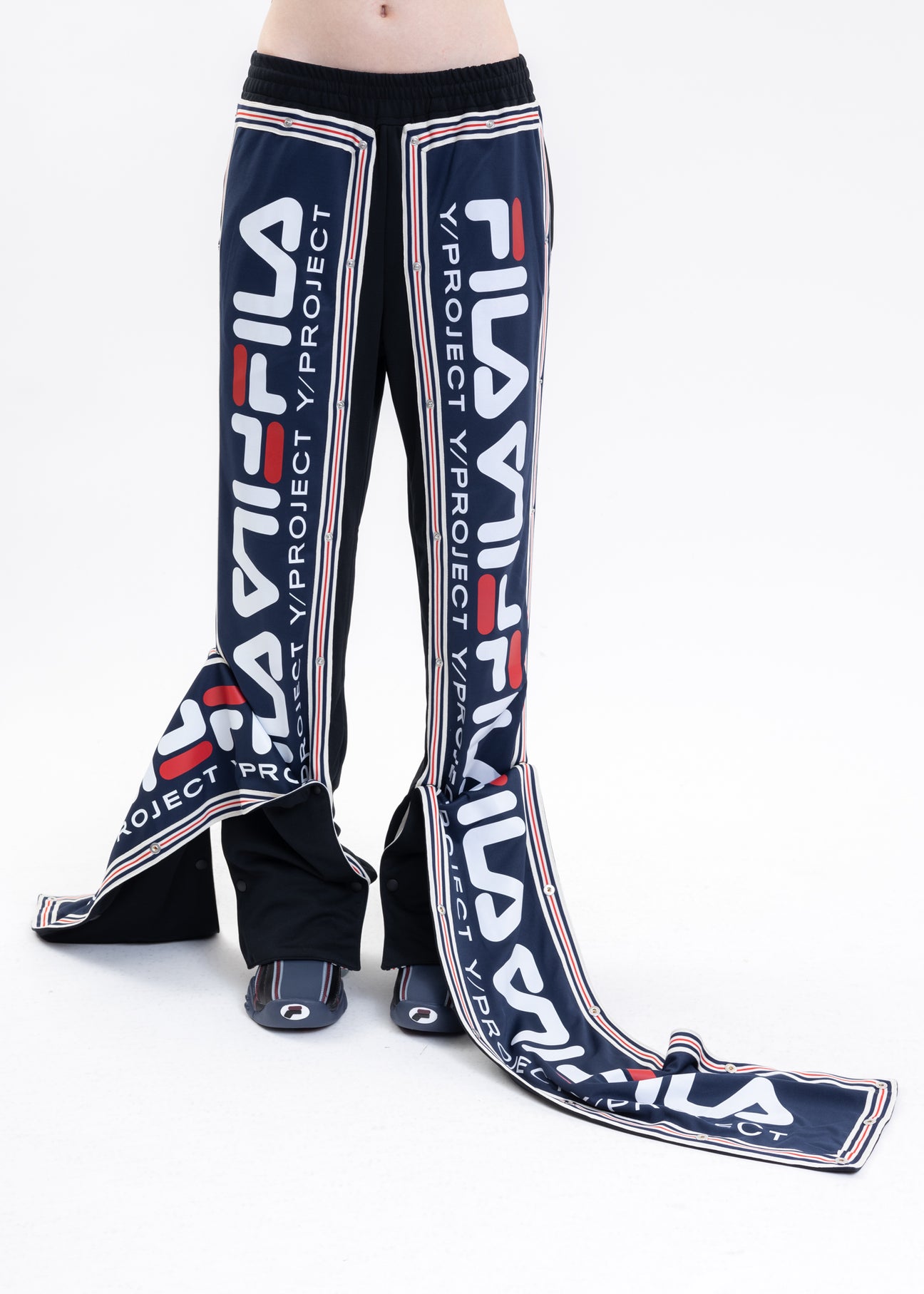 Black Y/PROJECT X FILA PANEL Pants – 017 Shop - Main Image