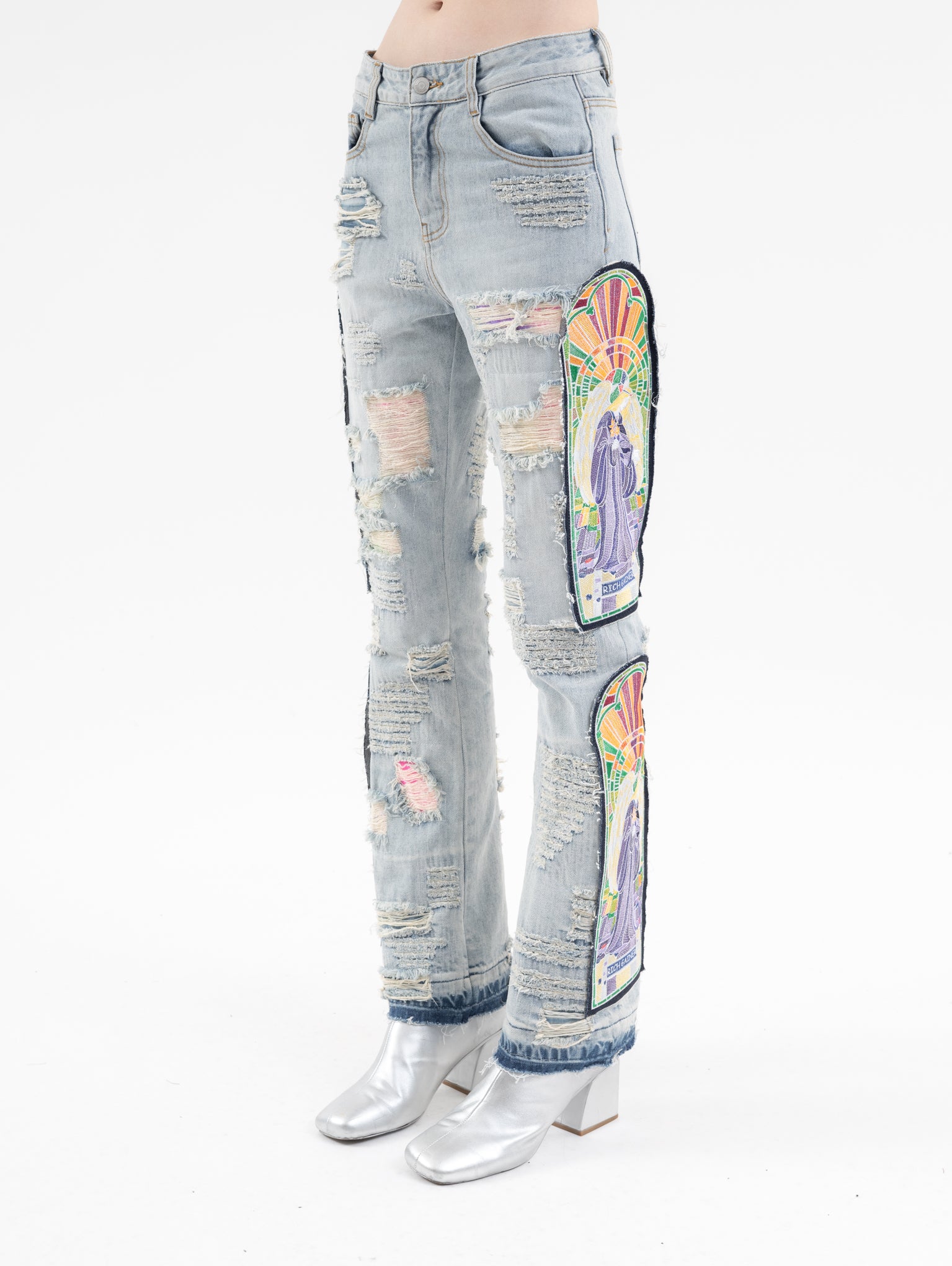 Embroidered Logo Denim Jeans - Dark Blue main image 0