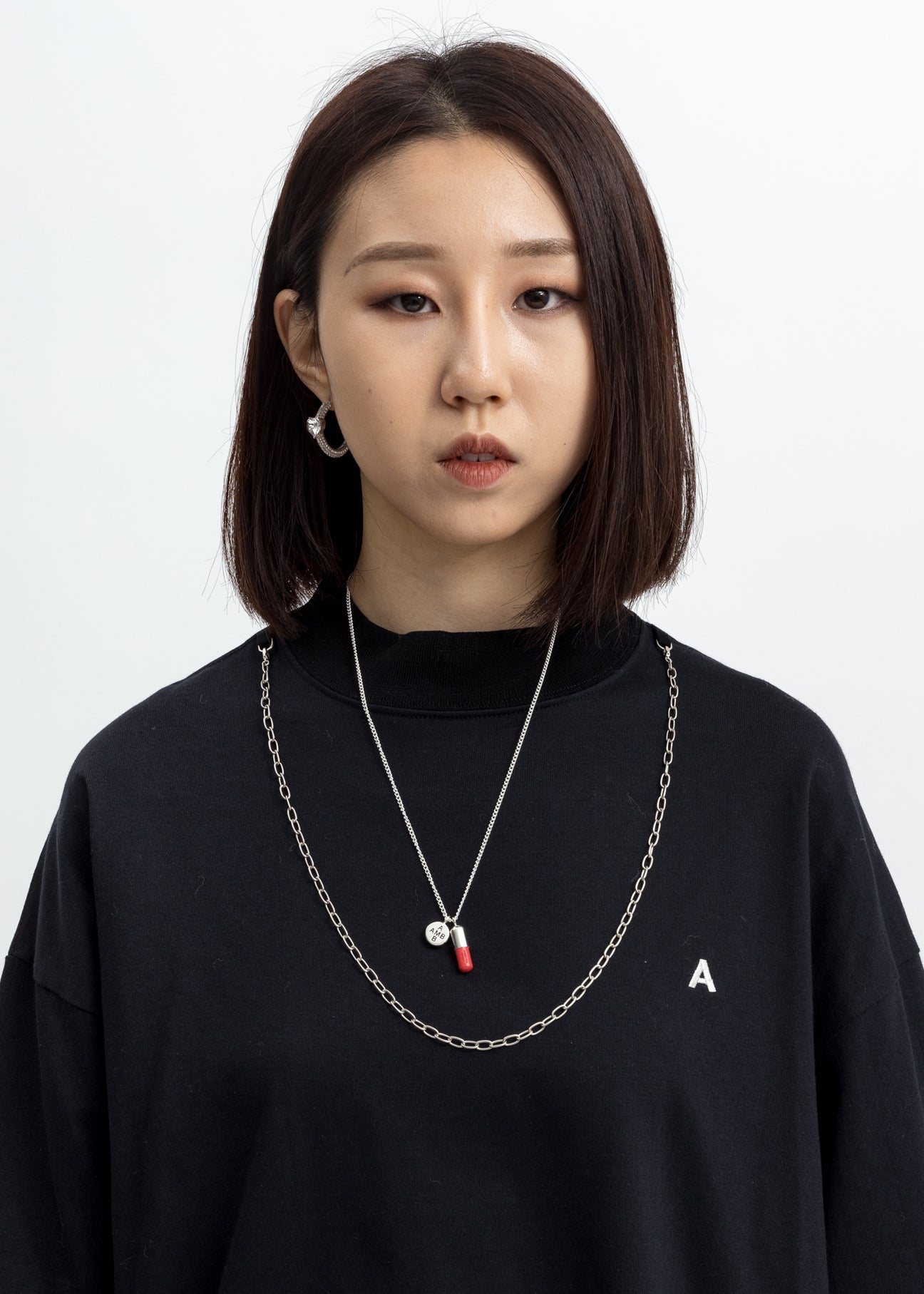 Silver Red Pill Charm Necklace 017 Shop