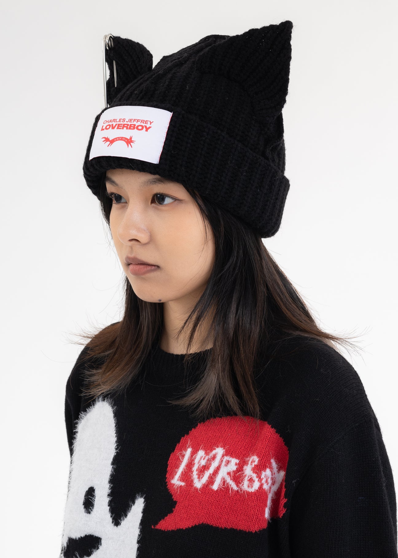 Charles Jeffrey Loverboy Chunky Ears Beanie Black / FedEx | eBay