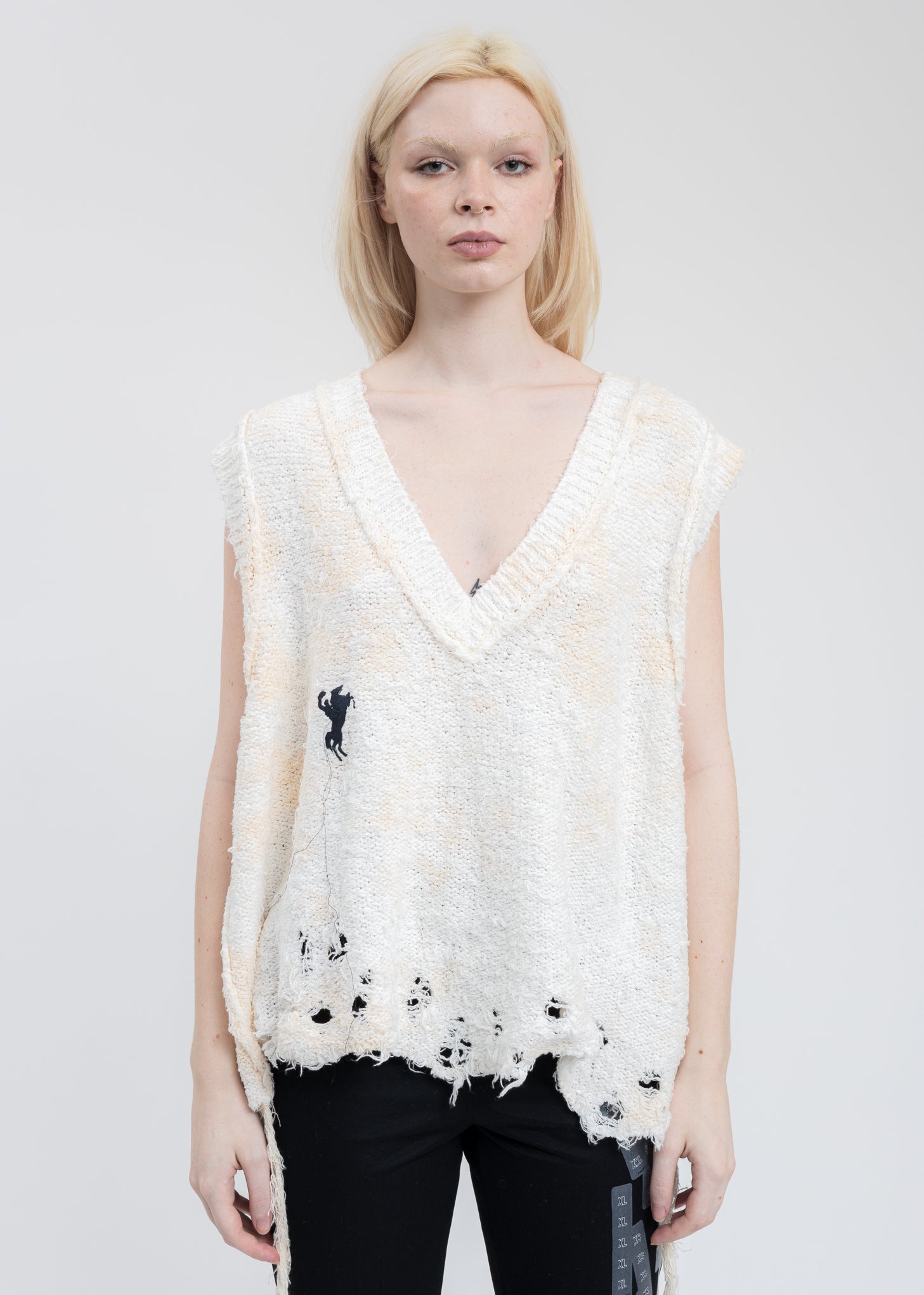 Ivory RECYCLE COTTON BLEACHED Vest – 017 Shop