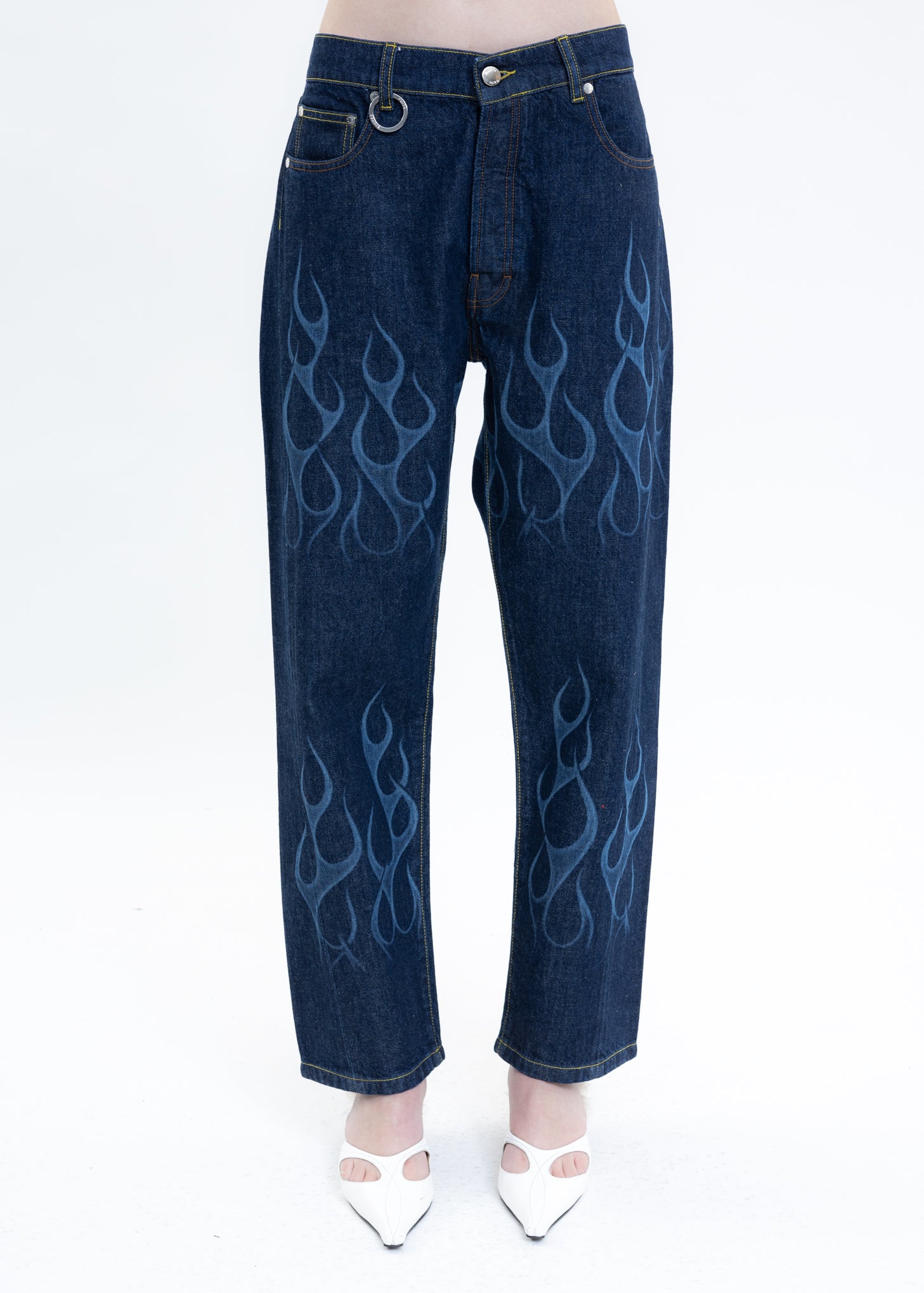 Indigo SIDE DENIM FLAMING Pants – 017 Shop