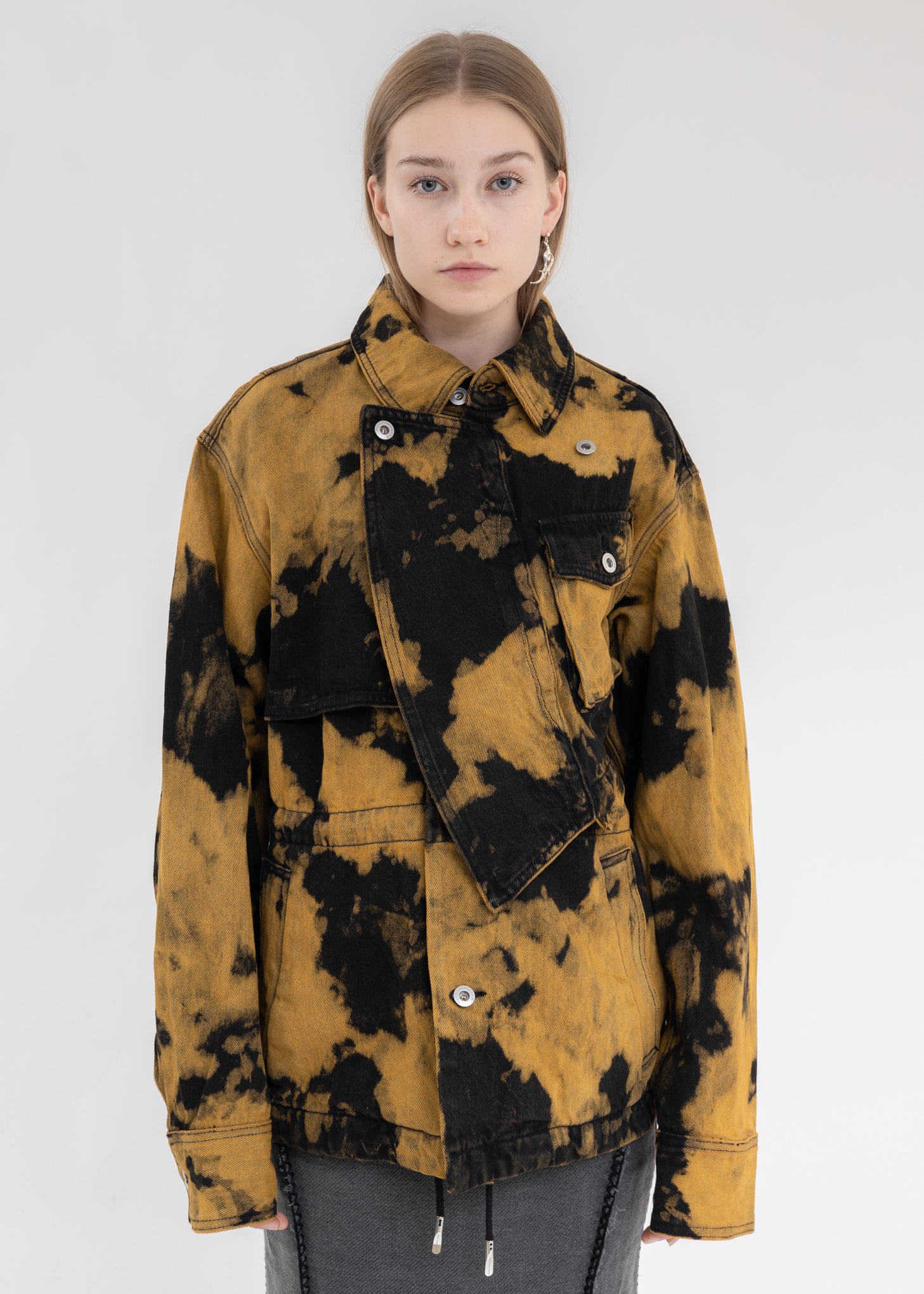 Black And Yellow TIE-DYE DENIM JACKET – 017 Shop