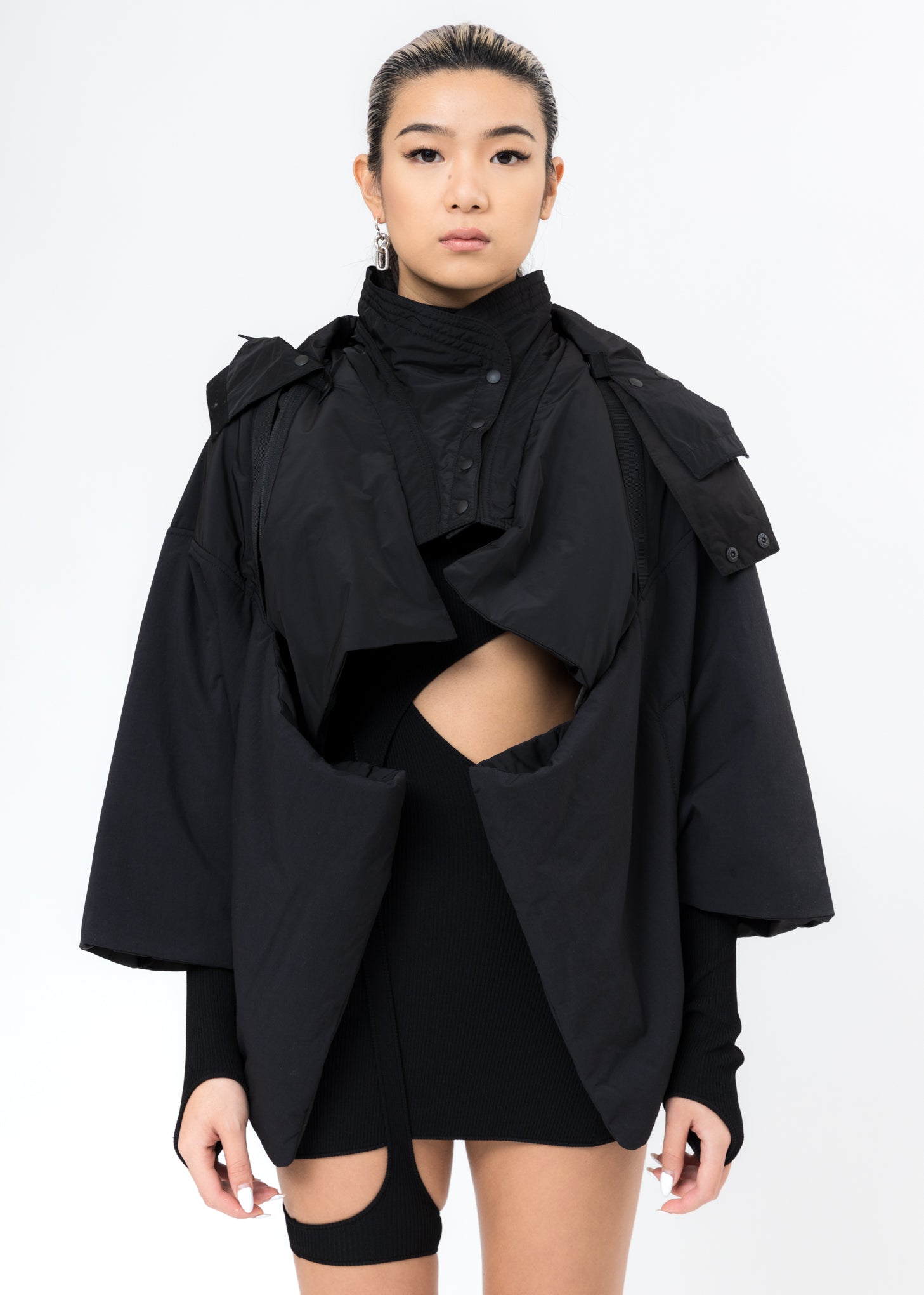 Black Cropped Kimono Jacket – 017 Shop