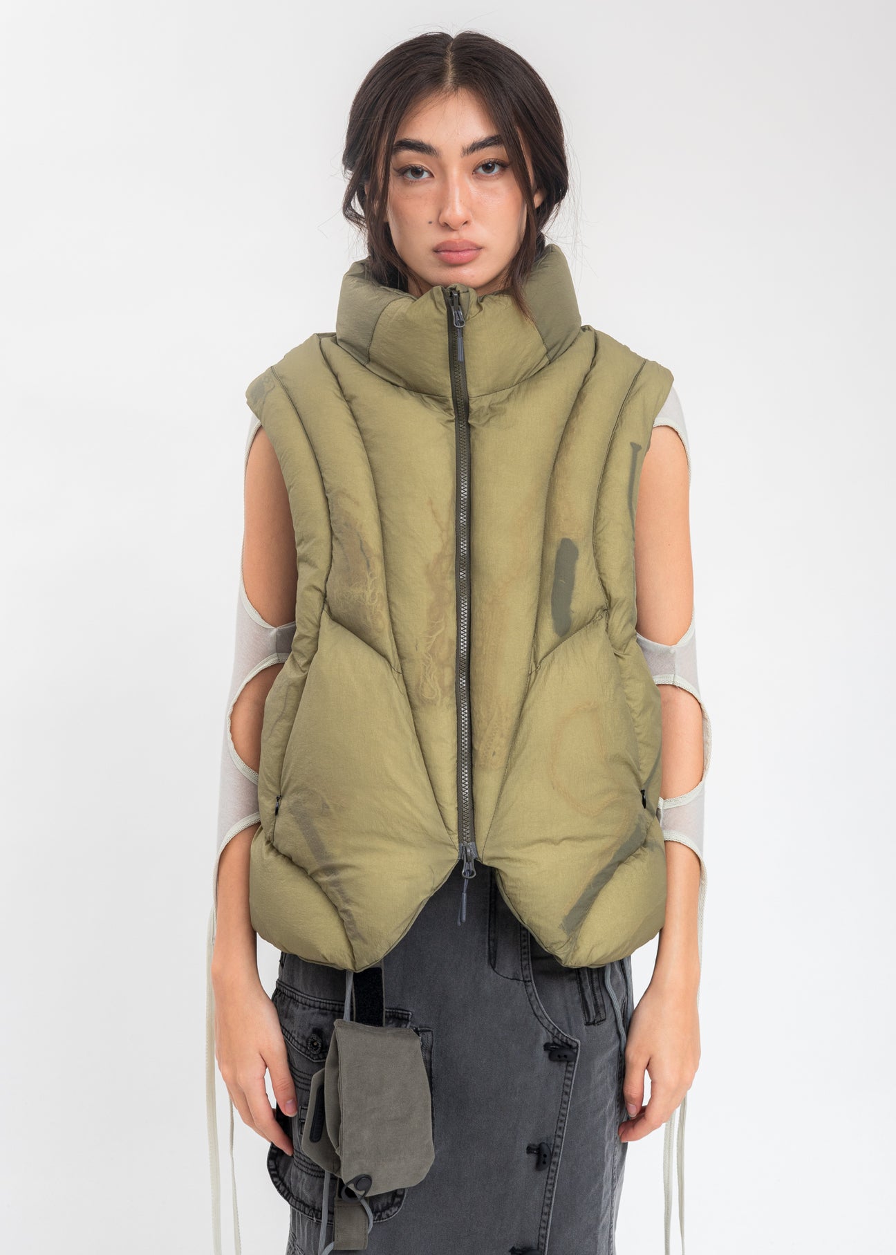 Khaki Reversible Padded Vest – 017 Shop