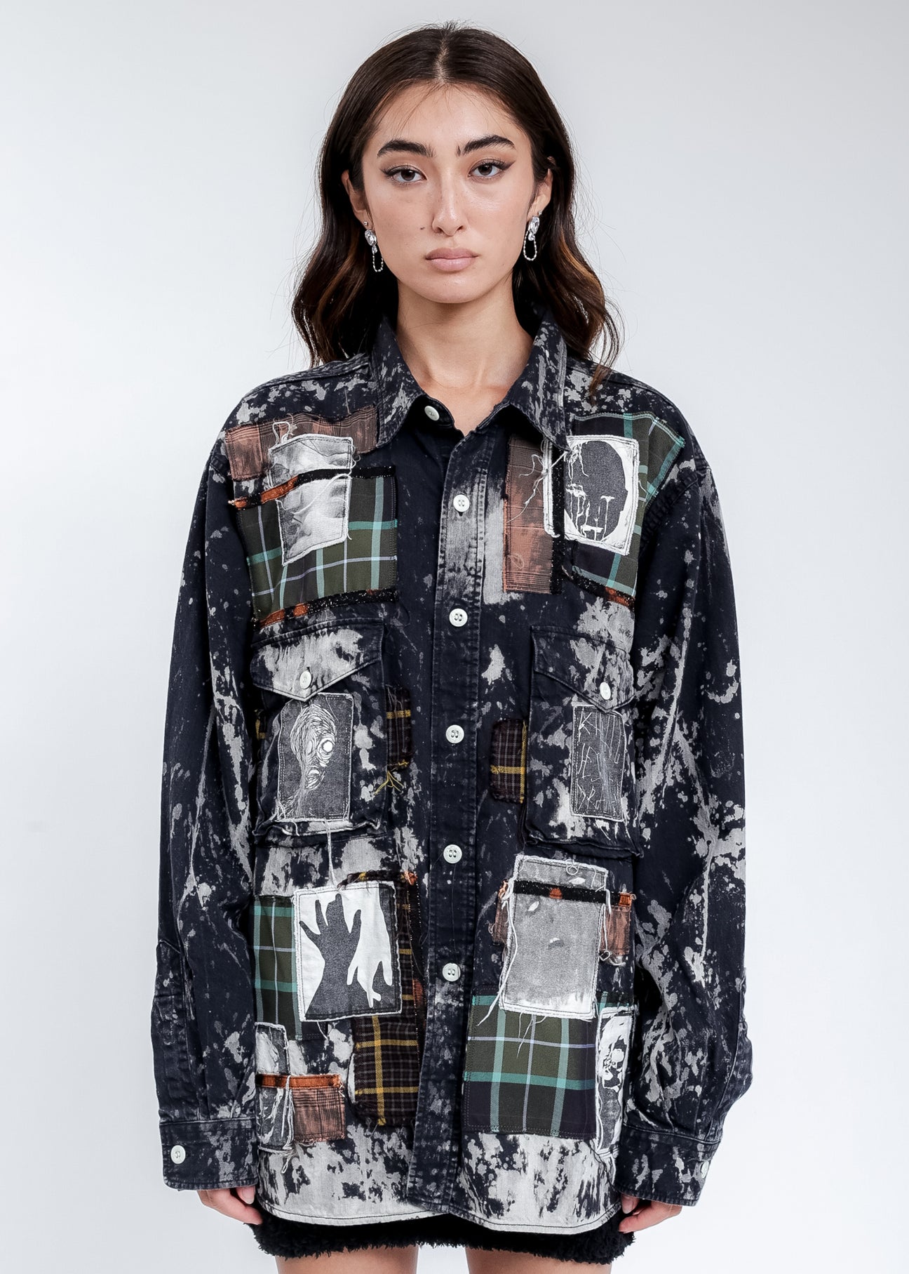 Black And White KIDILL × EDWIN Patch Denim Shirts – 017 Shop Black And White KIDILL × EDWIN Patch Denim Shirts – 017 Shop