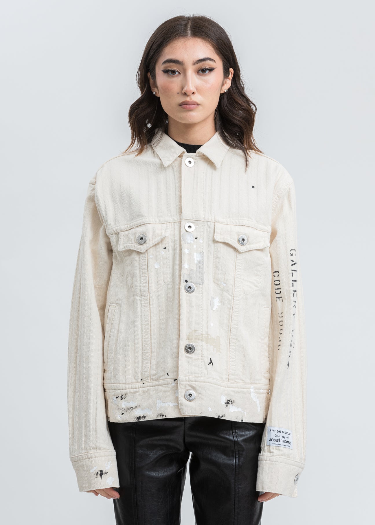 White Denim Off White Paint Jacket Mathieu Work Jacket Paint