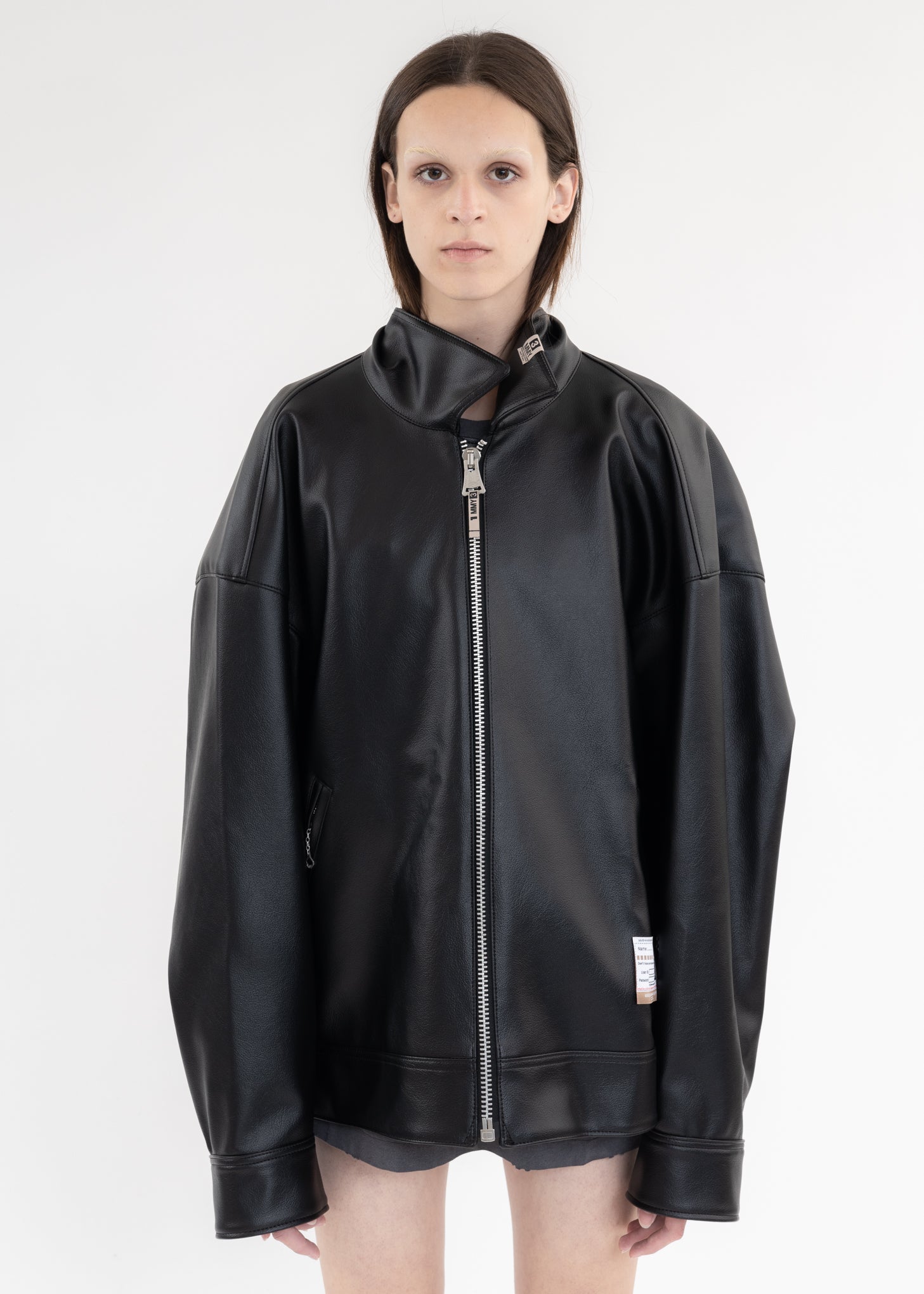 Black Twisted Shoulder PVC Jacket – 017 Shop