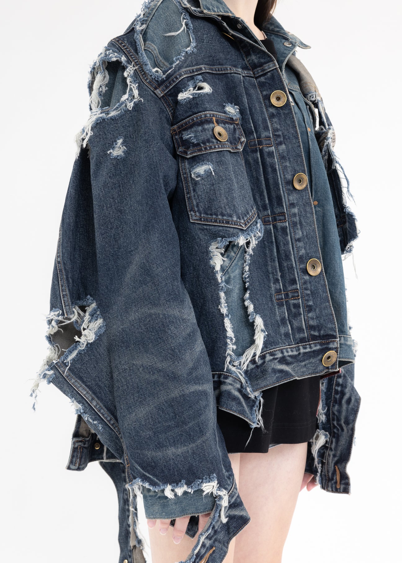 メンズ KIDILL LAYERD DENIM JACKET インディゴ