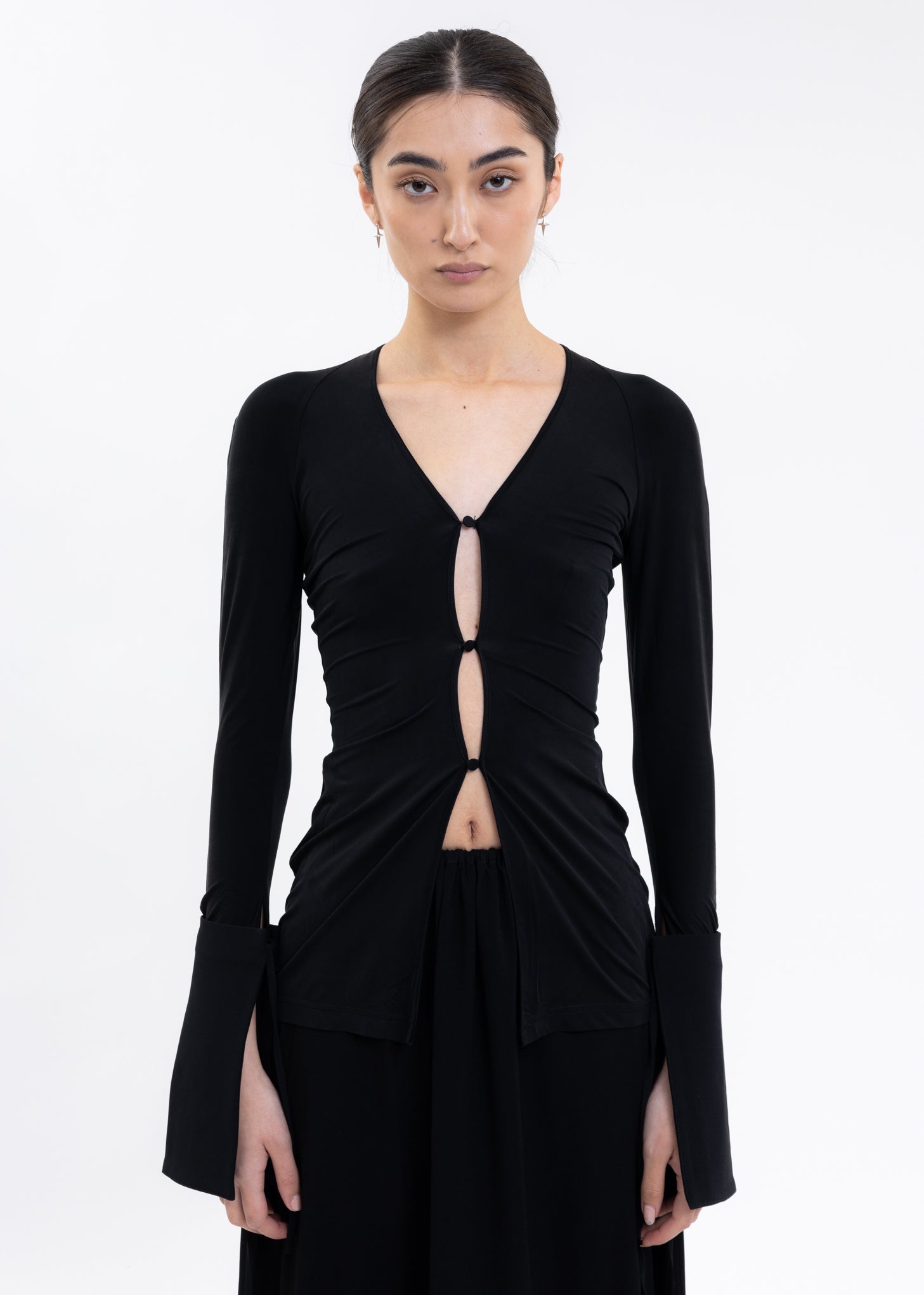 Black Cut Out Shirt – 017 Shop