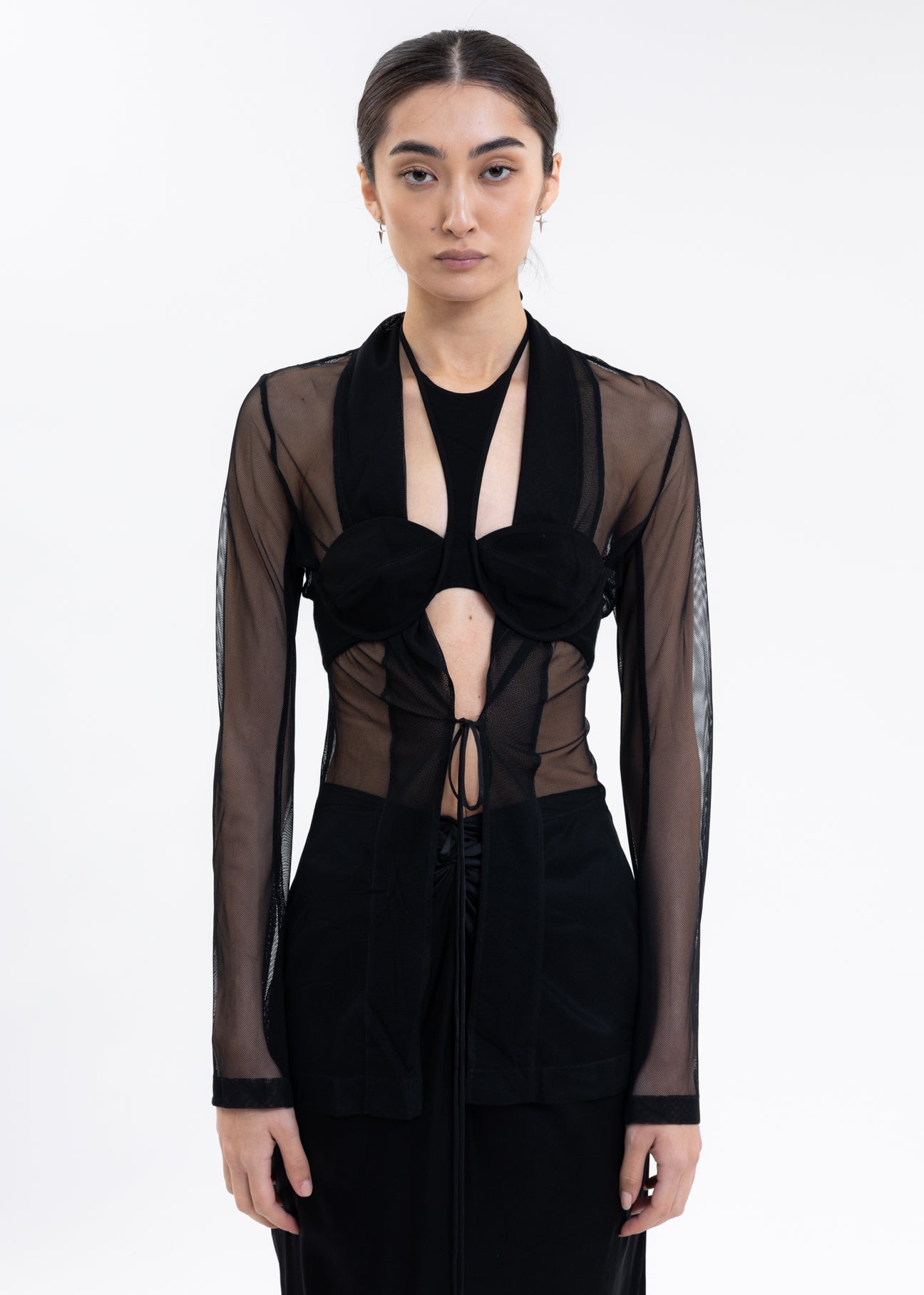 Black mesh blazer store