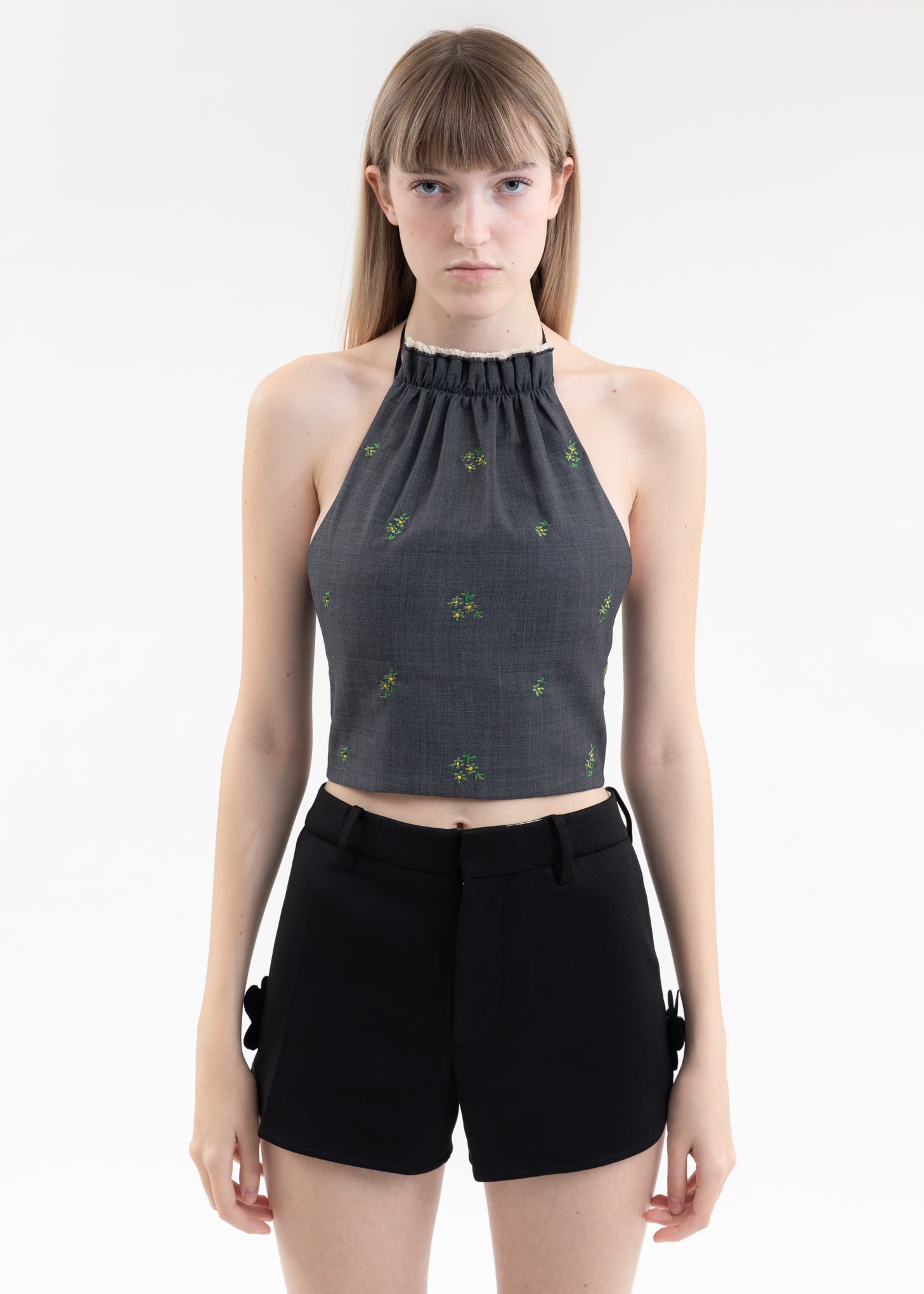 Grey Halterneck Mini Top – 017 Shop