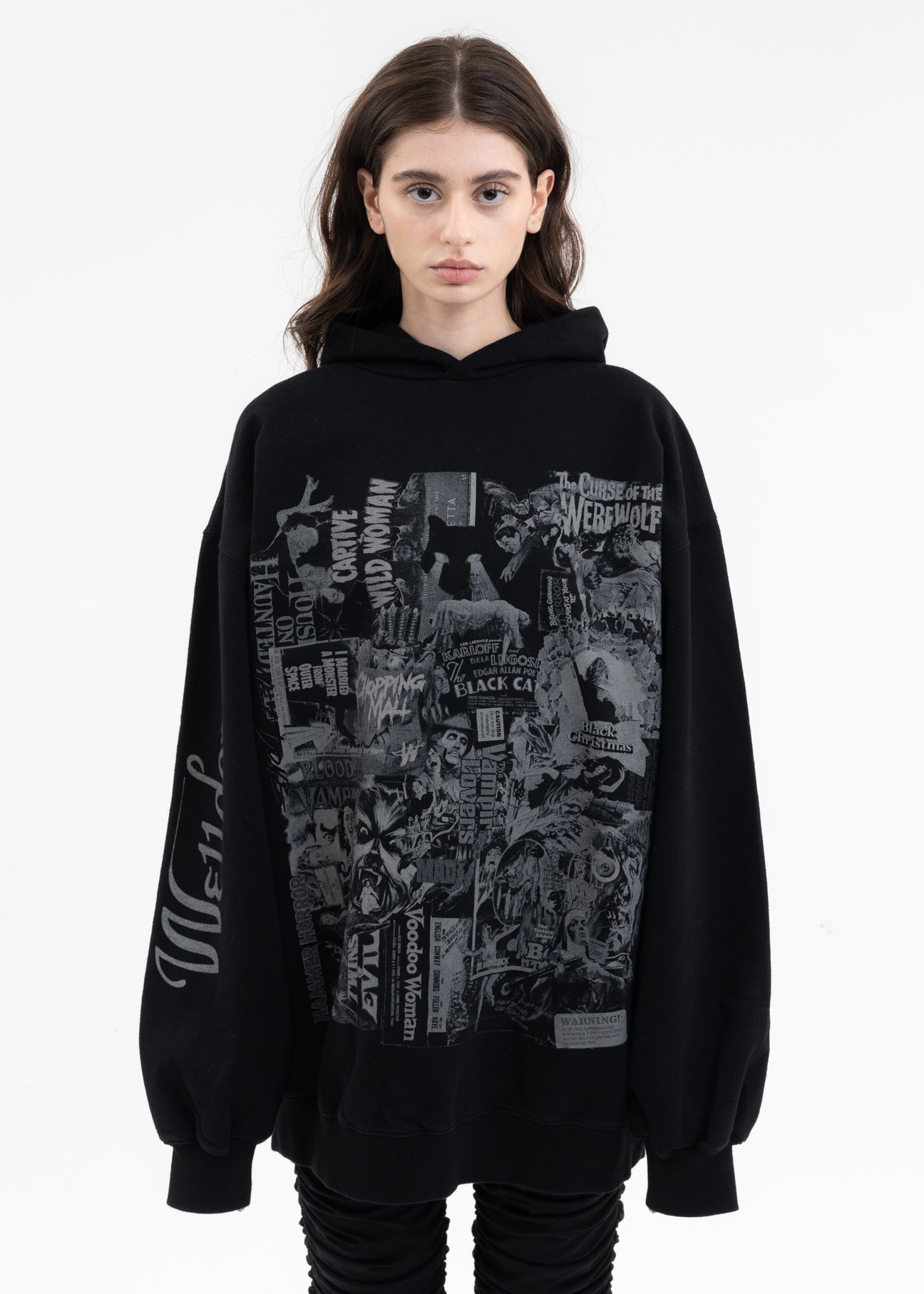 BLACK BW HORROR COLLAGE HOODIE 017 Shop