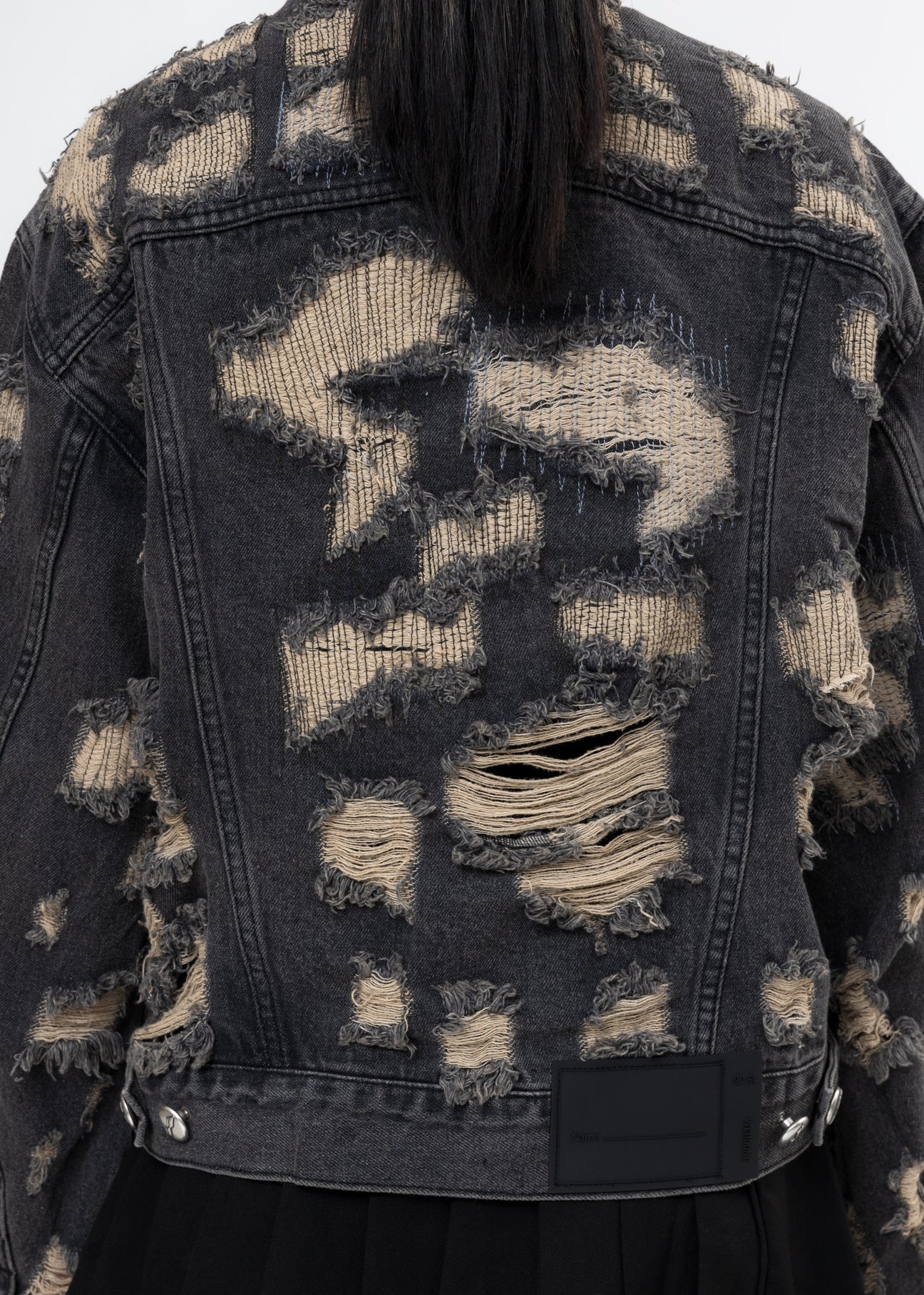 Black Destroyed Denim Jacket – 017 Shop