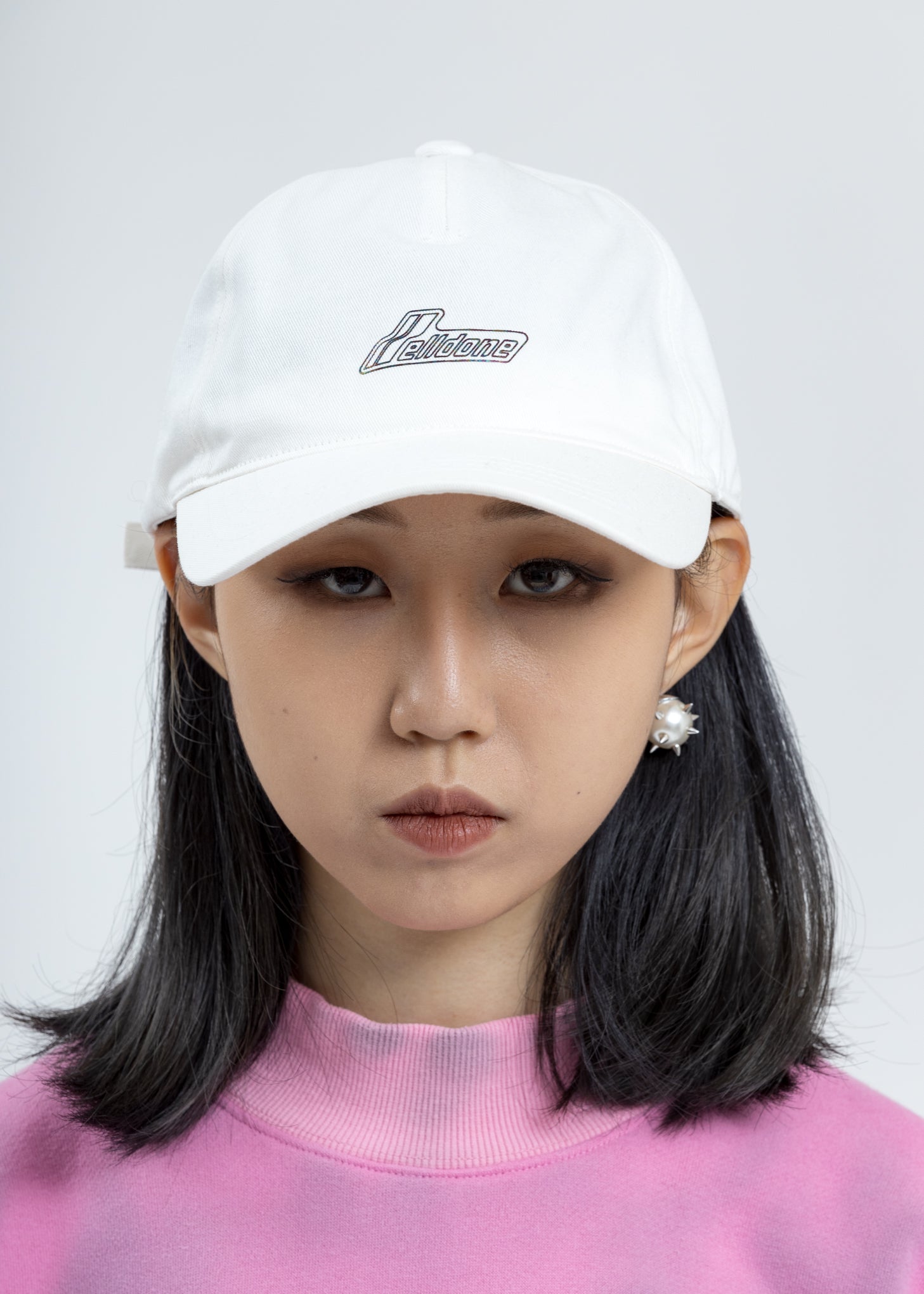 White Iridescent Logo Cap – 017 Shop