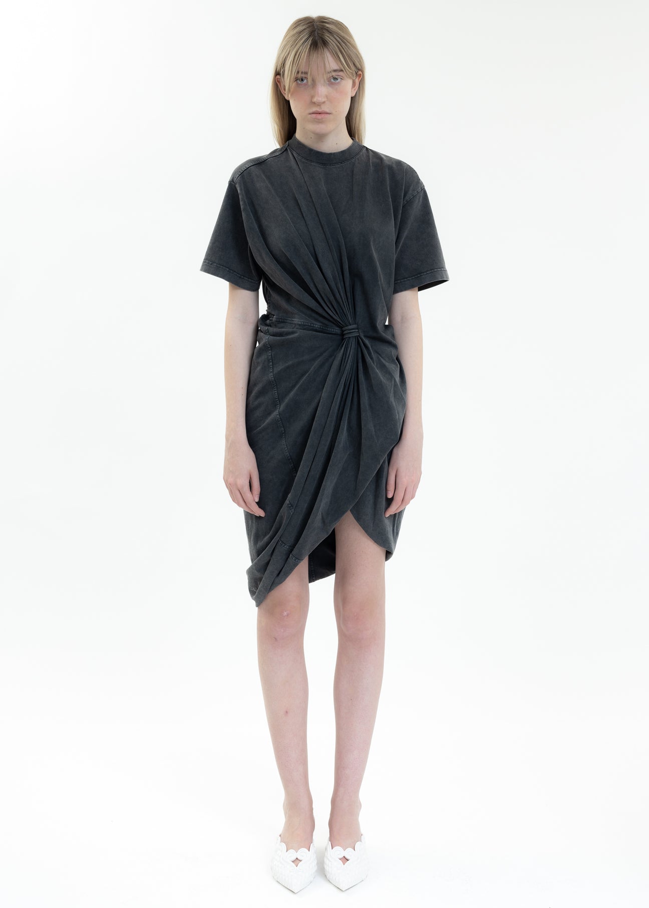 Dark Grey TWISTED T-SHIRT Mini Dress 017 Shop Dark Grey TWISTED T-SHIRT Mini Dress 017 Shop