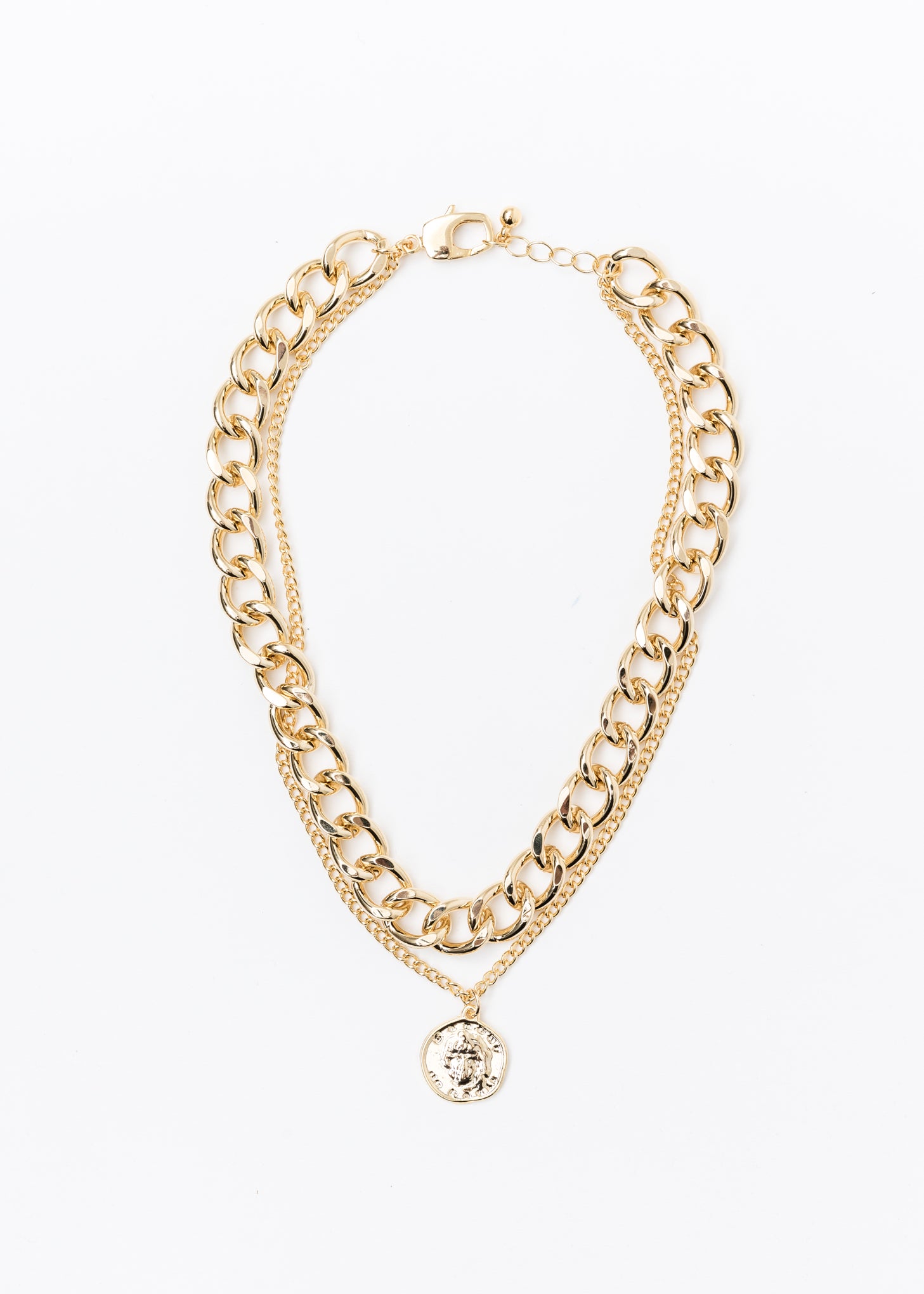 Gold Mix Chains And Coin Necklace – 017 Shop