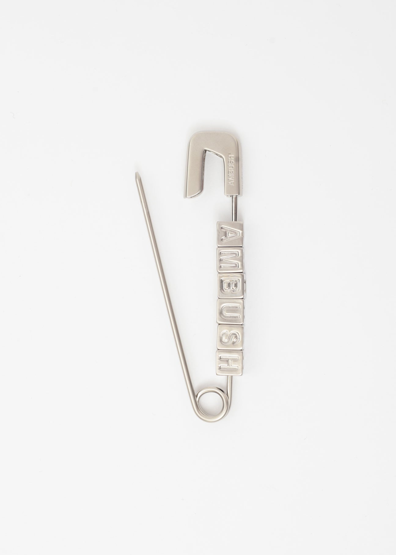 Silver Letter Block Safety Pin – 017 Shop