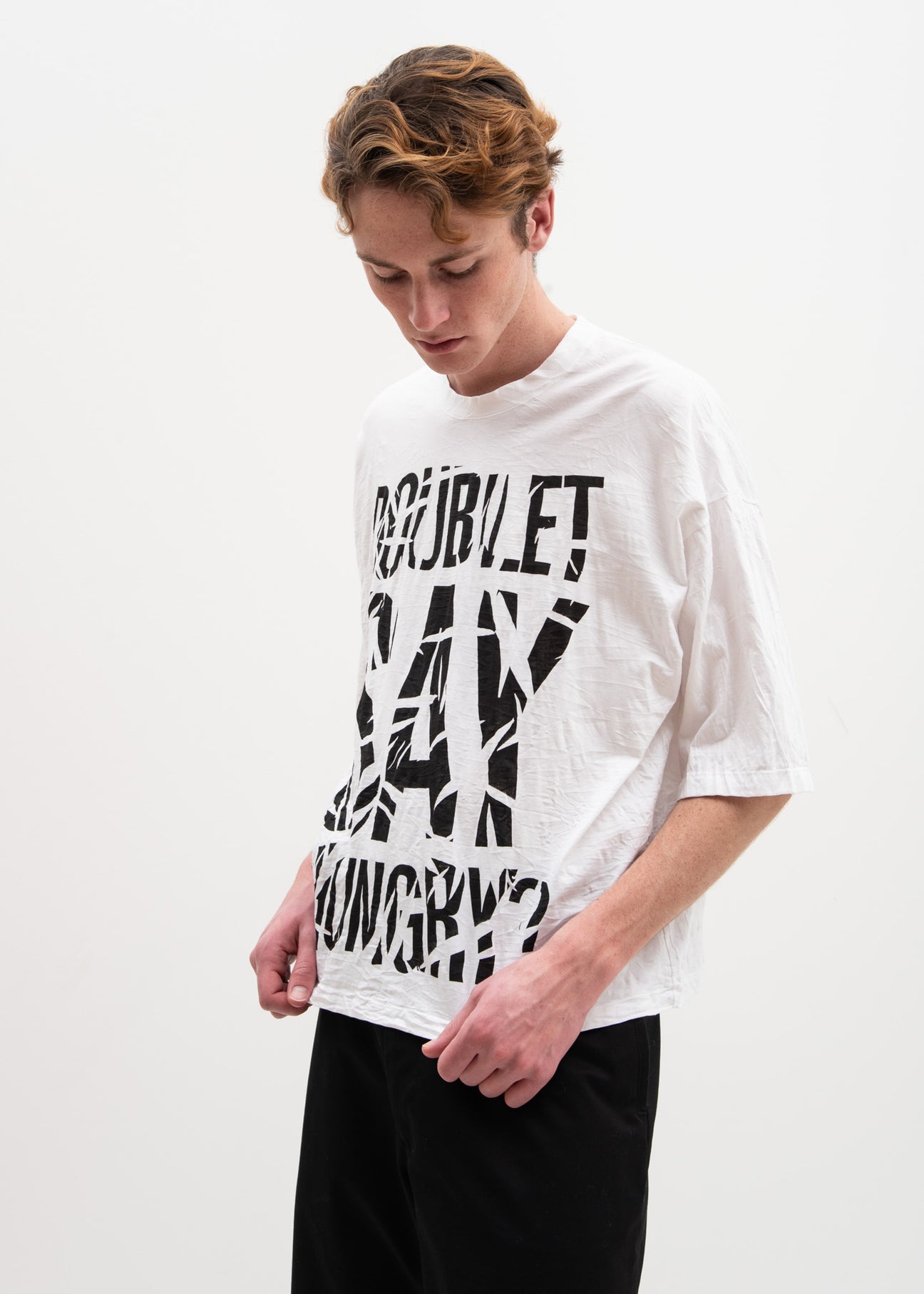 White Slogan T-Shirt in Instant Noodle Cup – 017 Shop