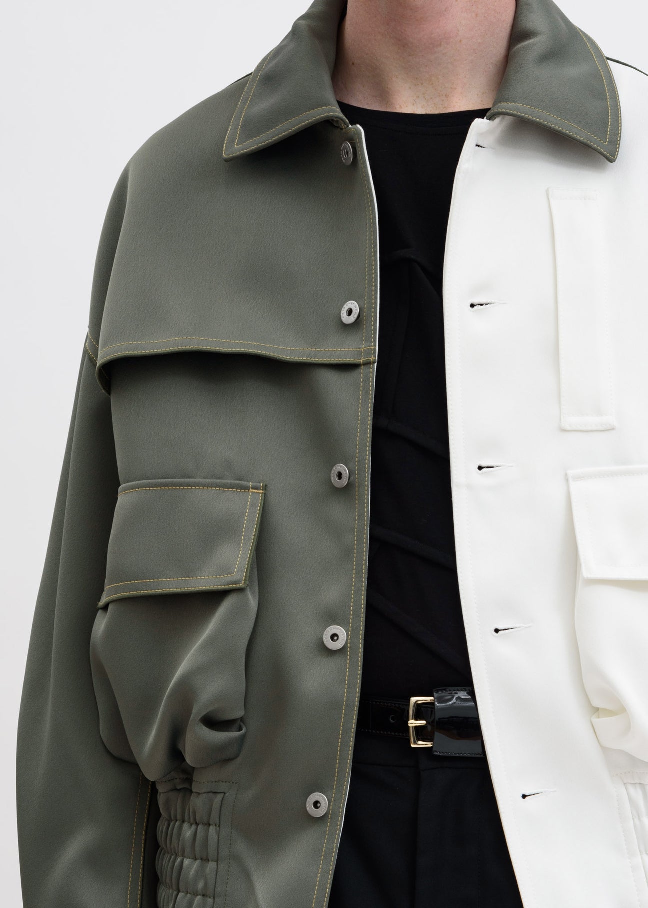 Green White “Half” Casual Jacket – 017 Shop