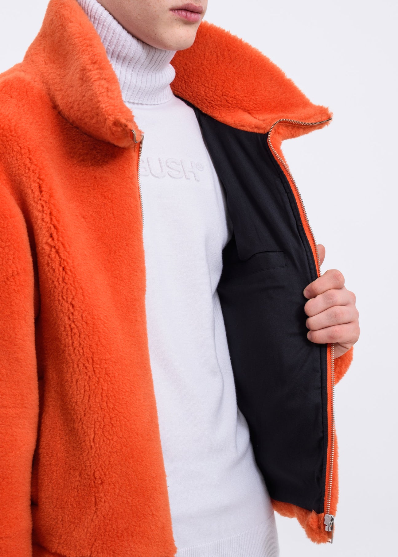 Orange wool jacket new arrivals