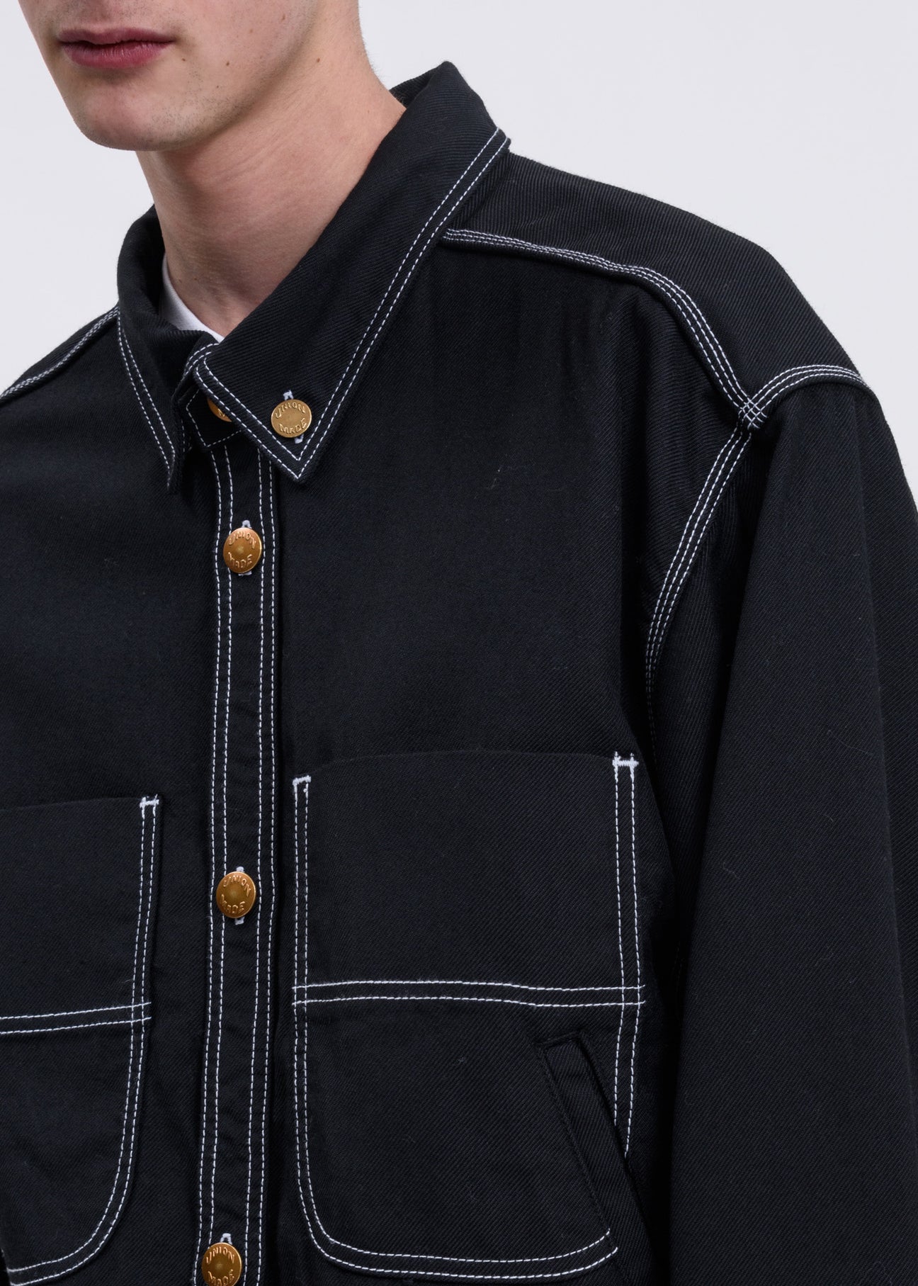 Black Heavy Twill Cut Off Jacket – 017 Shop