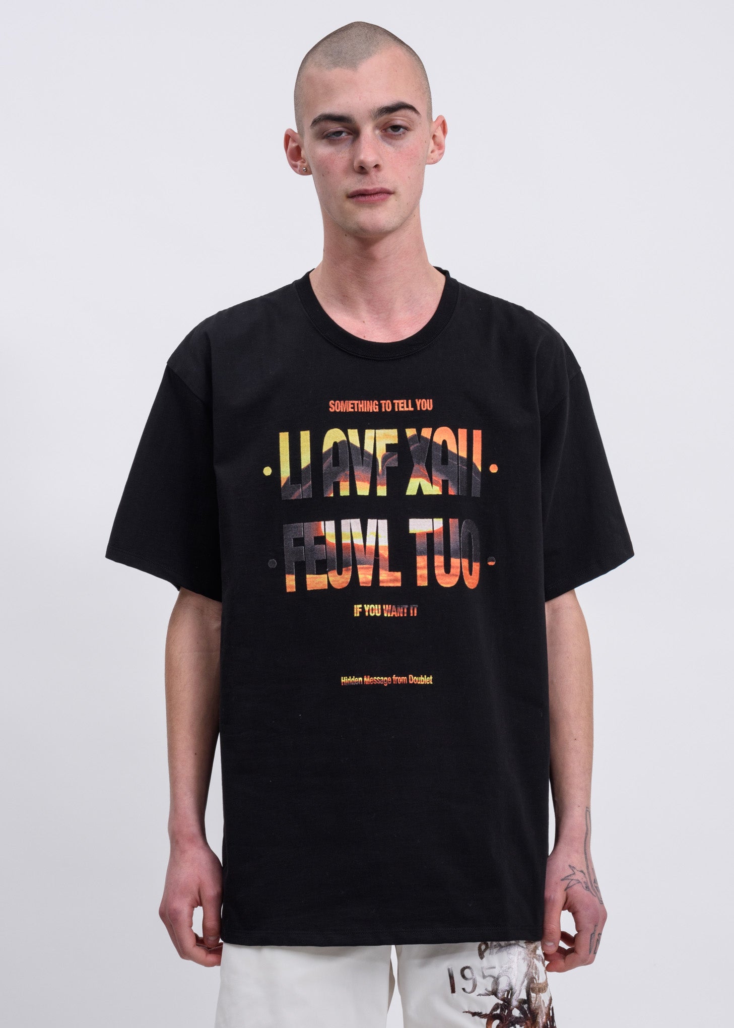 Black Hidden Message Embroidery T-Shirt – 017 Shop