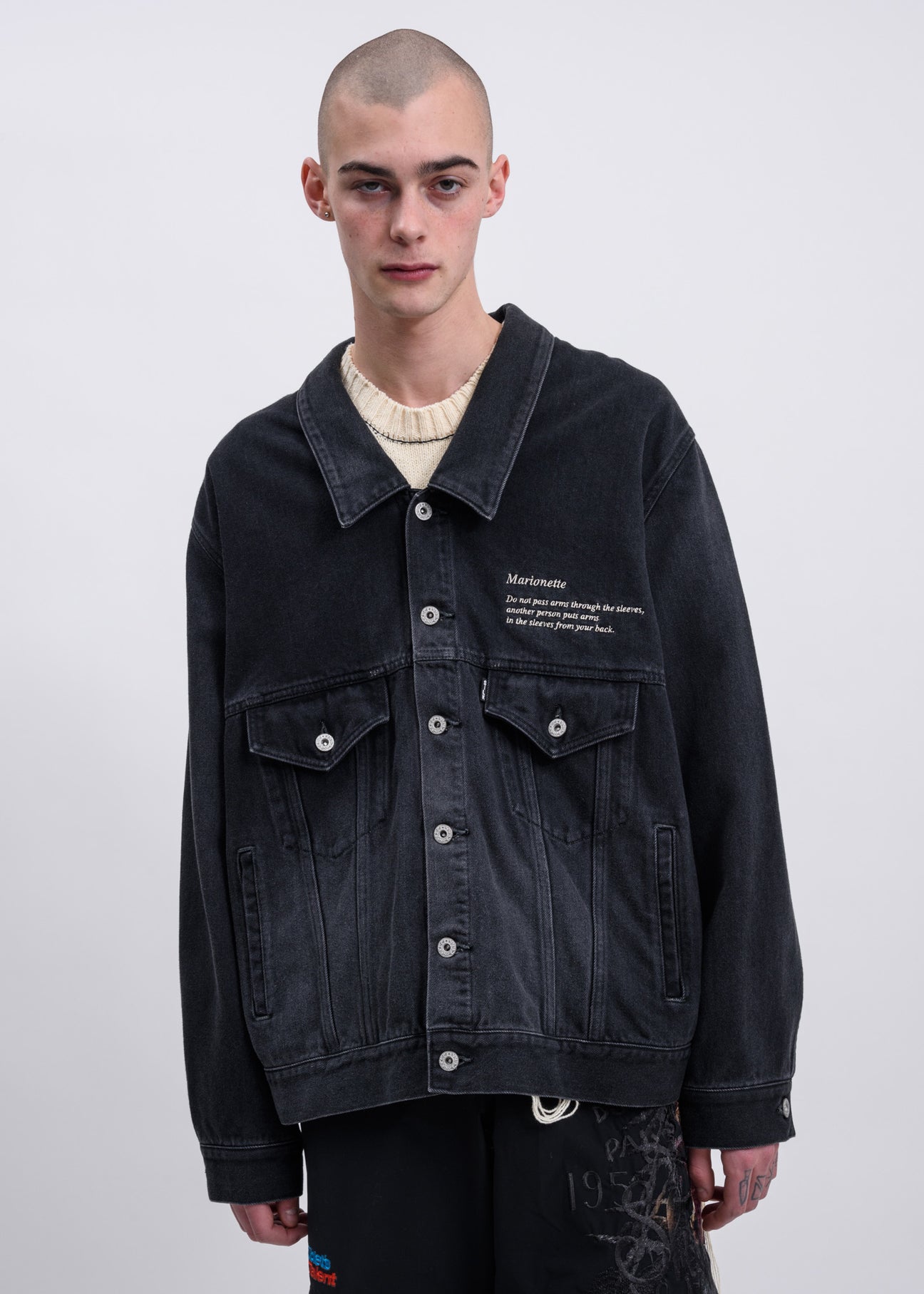 Black Marionette Silk Denim Jacket – 017 Shop