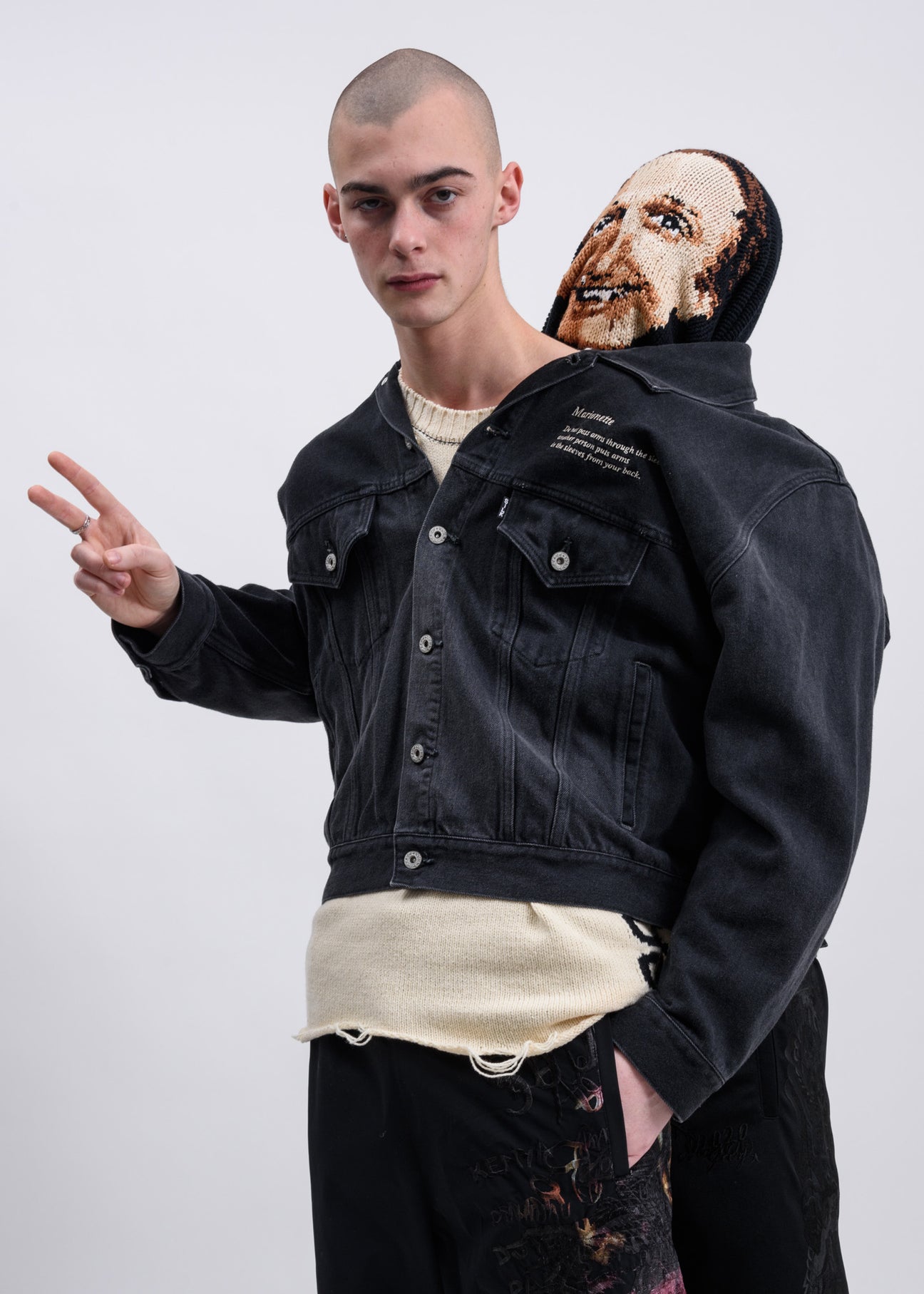 Black Marionette Silk Denim Jacket – 017 Shop
