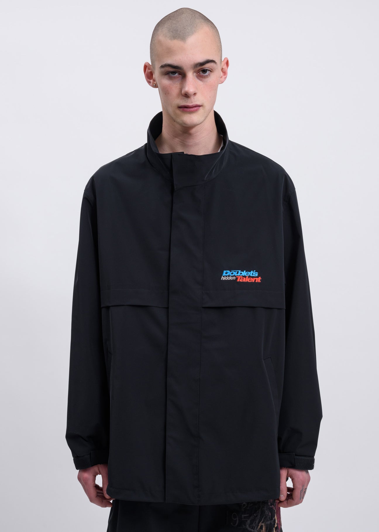Black Printed Chaos Embroidery Track Jacket – 017 Shop