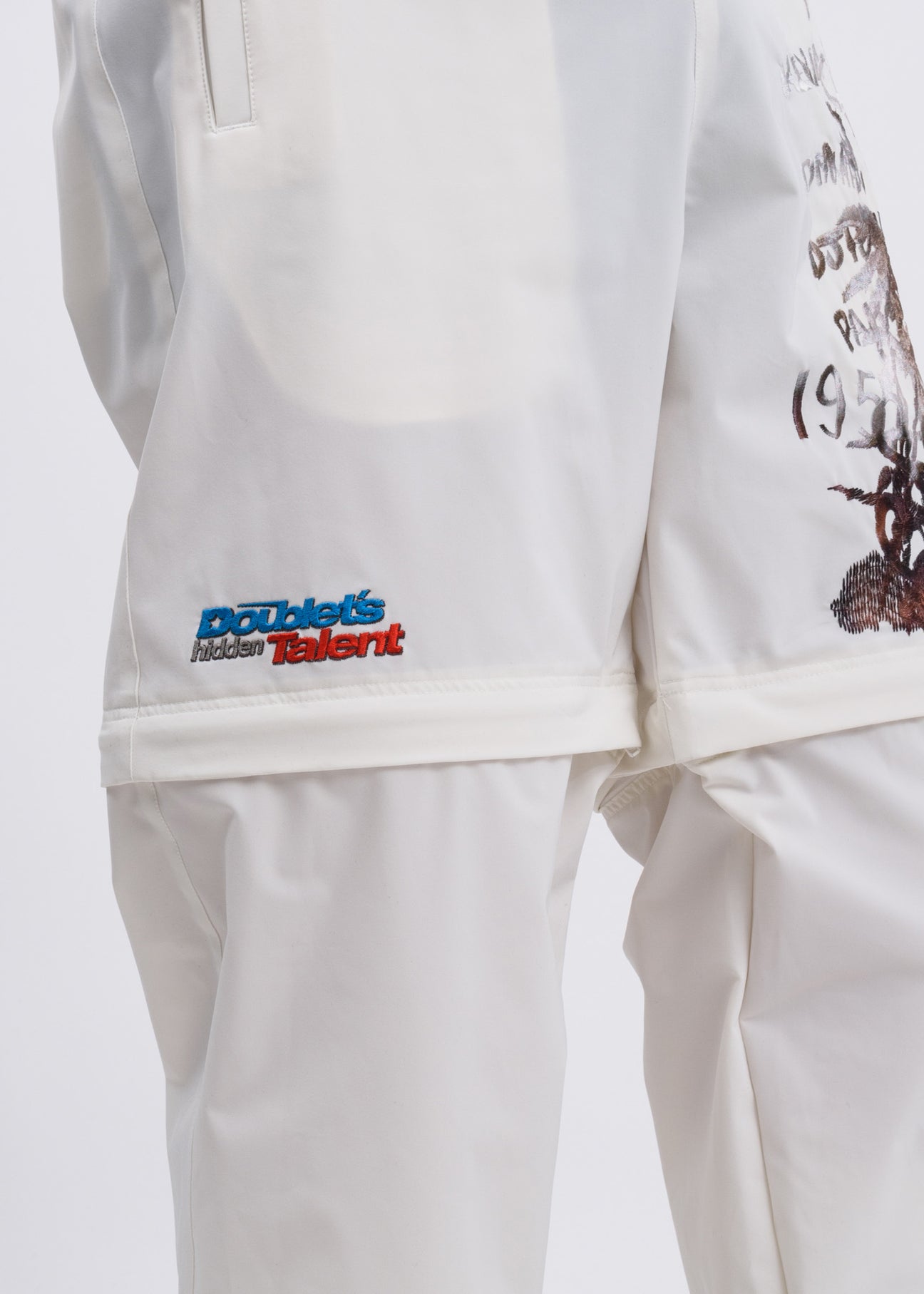 パンツ doublet CHAOS EMBROIDERY 2WAY PANTS White Printed Chaos Embroidery Two Way Pants – 017 Shop