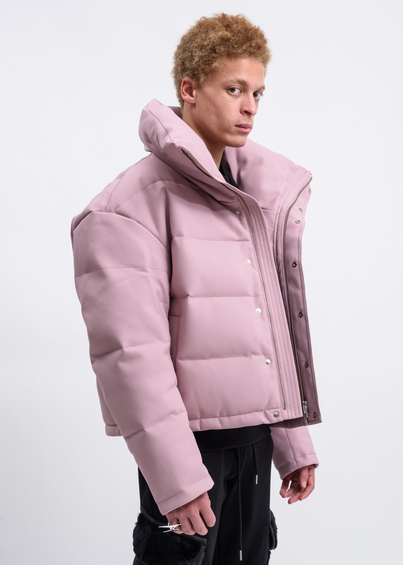 High neck padded jacket shop