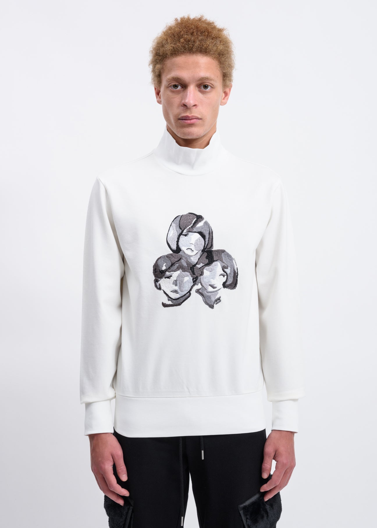 White 3 Portrait Embroidered Sweater 017 Shop