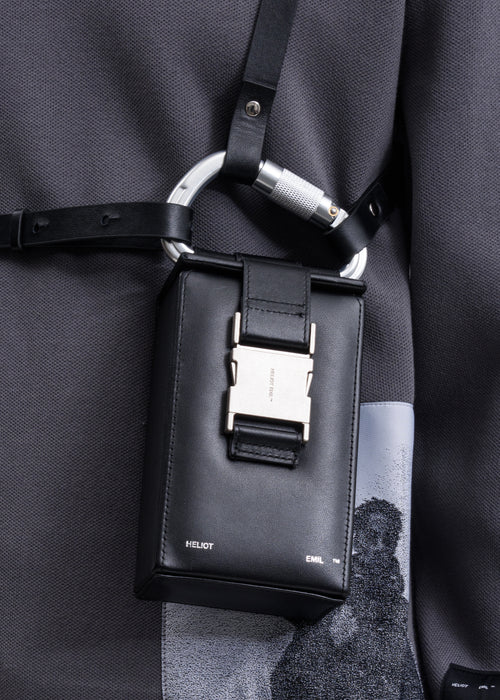 BLACK LEATHER CARABINER BOX BAG 017 Shop