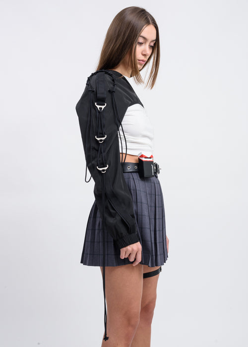 Dark Grey Pleated Skirt w/ Garter Belt  017 Shop