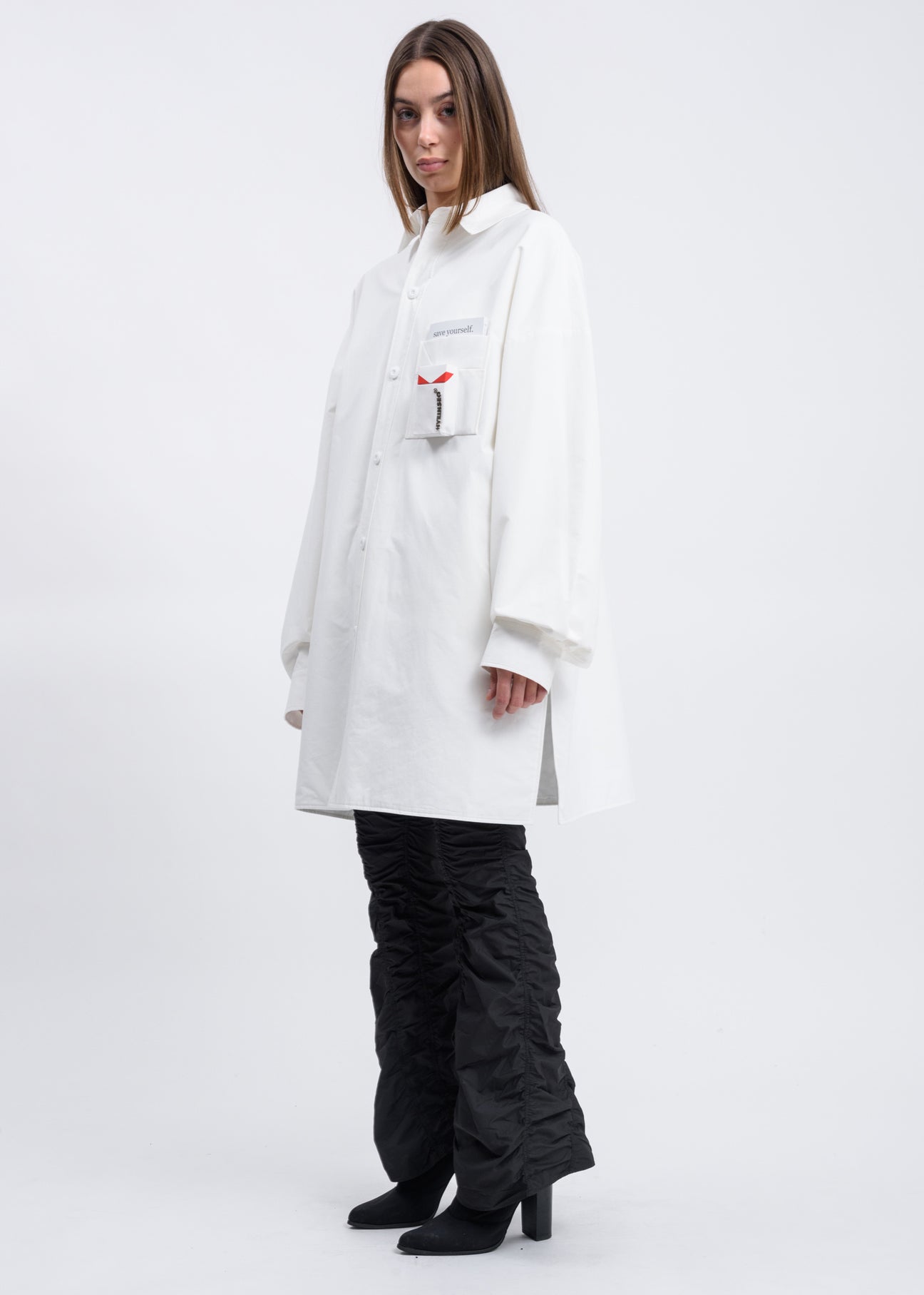 White duvet coat top