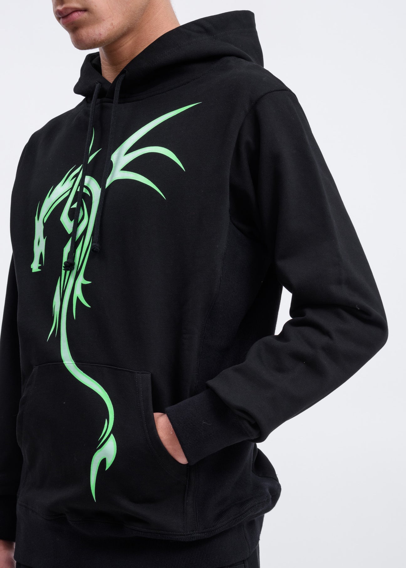 Black Dragon Print Hoodie 017 Shop