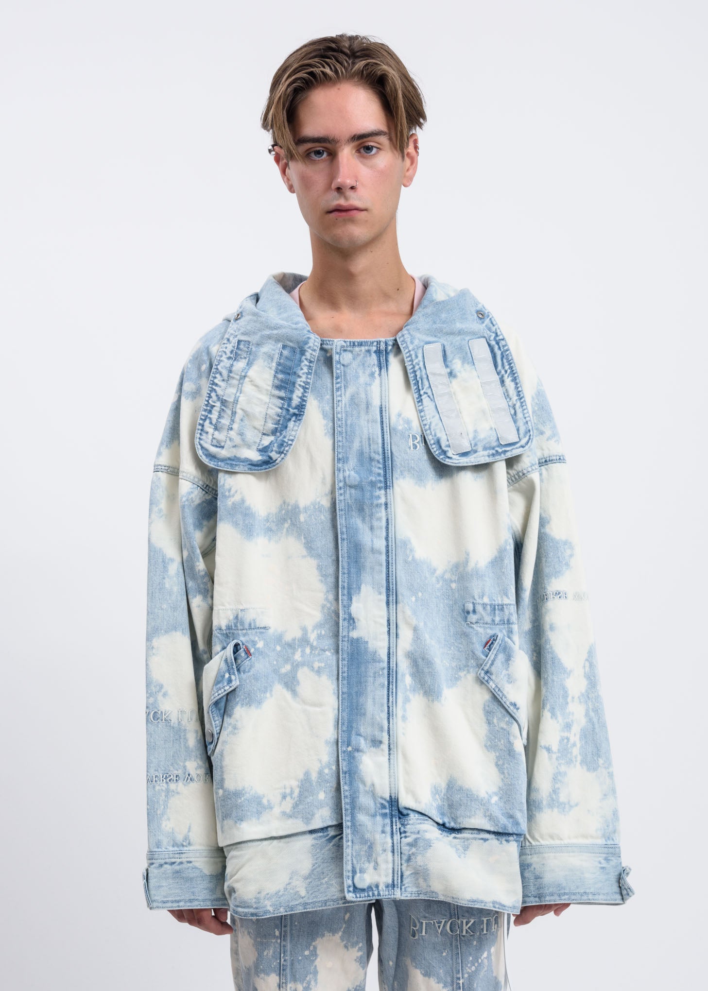 Splatter Denim Hooded Jacket – 017 Shop