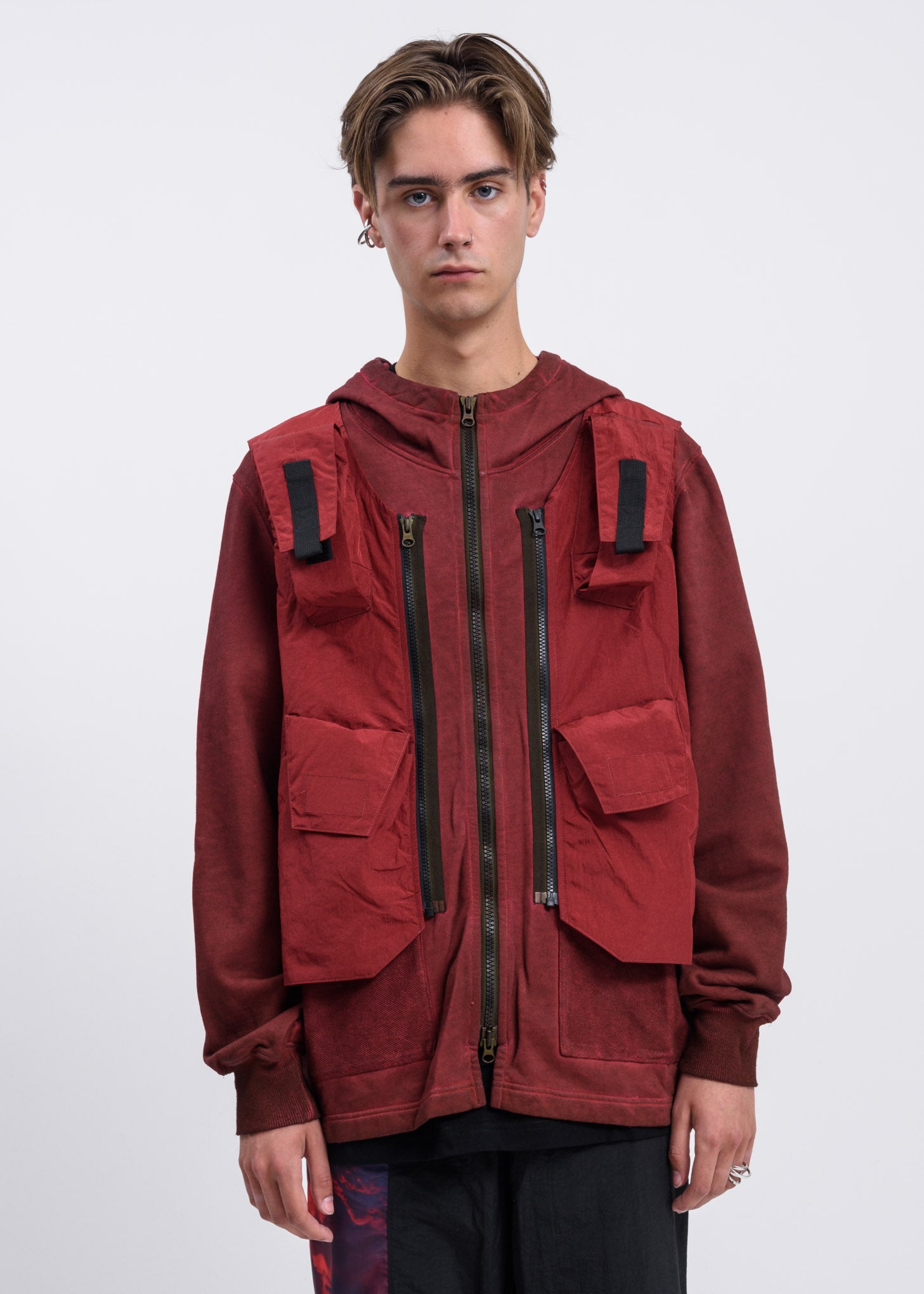 Rust Vest Zip Hooded Jacket – 017 Shop