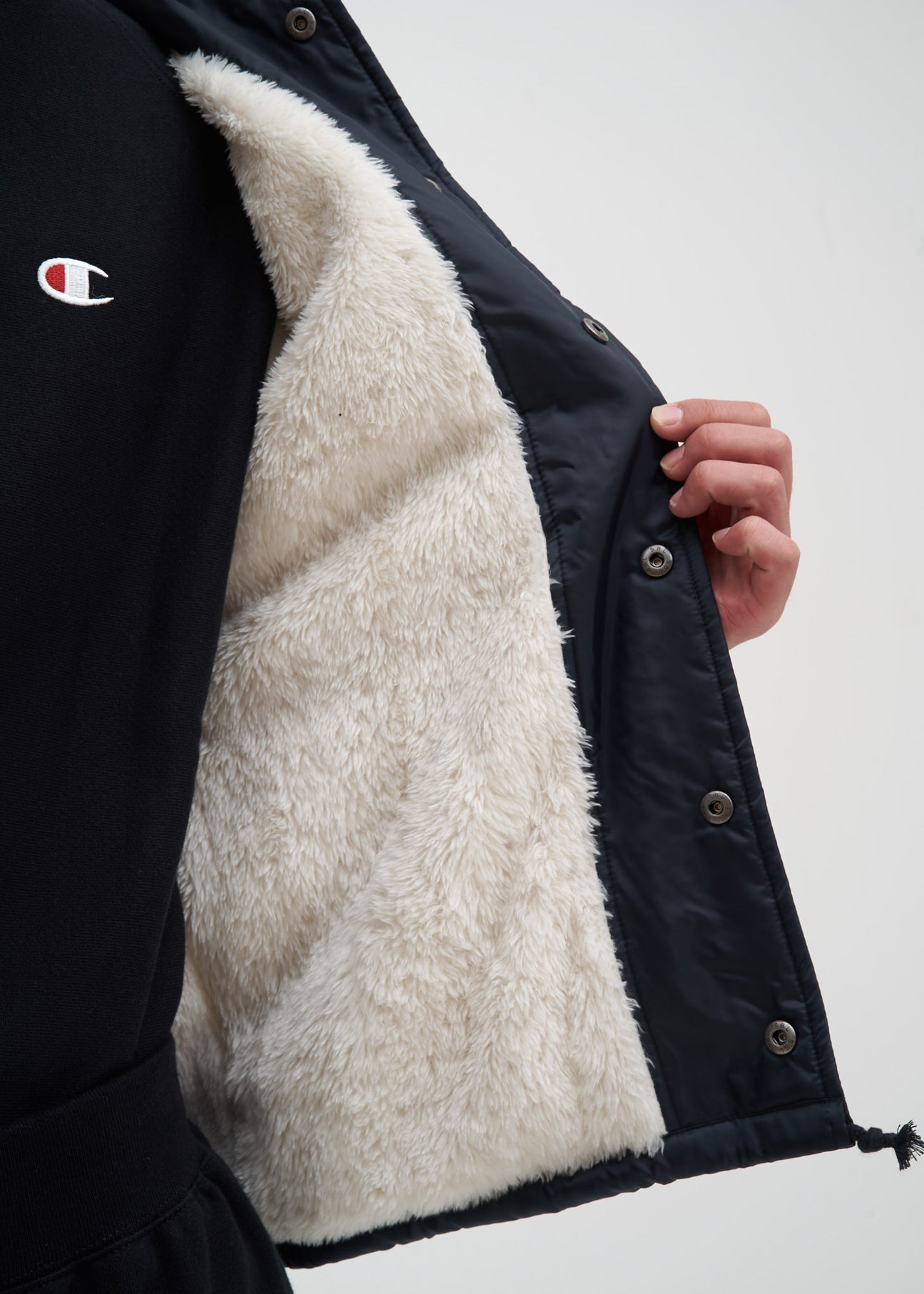 Black Sherpa Lined Coach Jacket 017 Shop